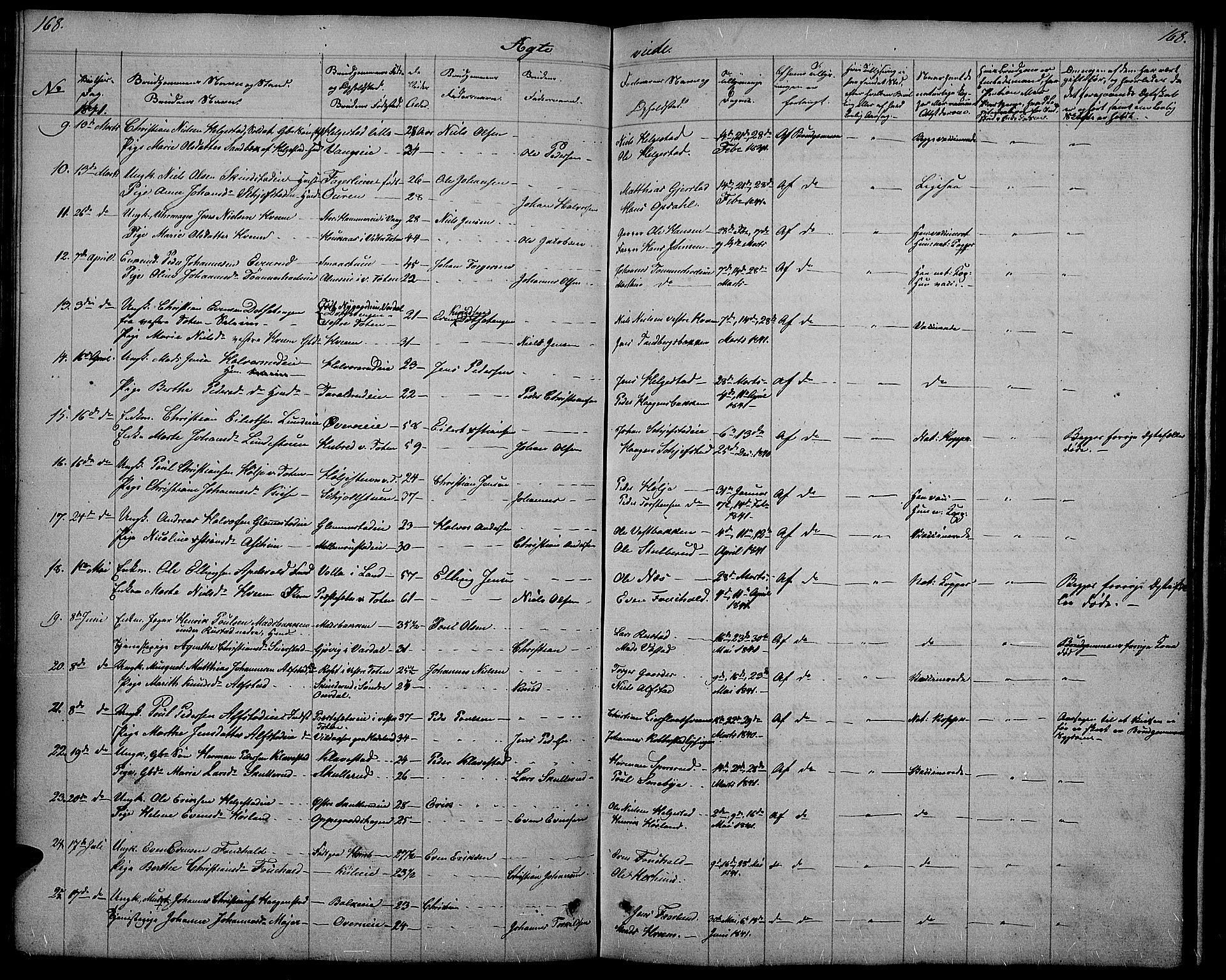 Østre Toten prestekontor, AV/SAH-PREST-104/H/Ha/Hab/L0002: Klokkerbok nr. 2, 1840-1847, s. 168