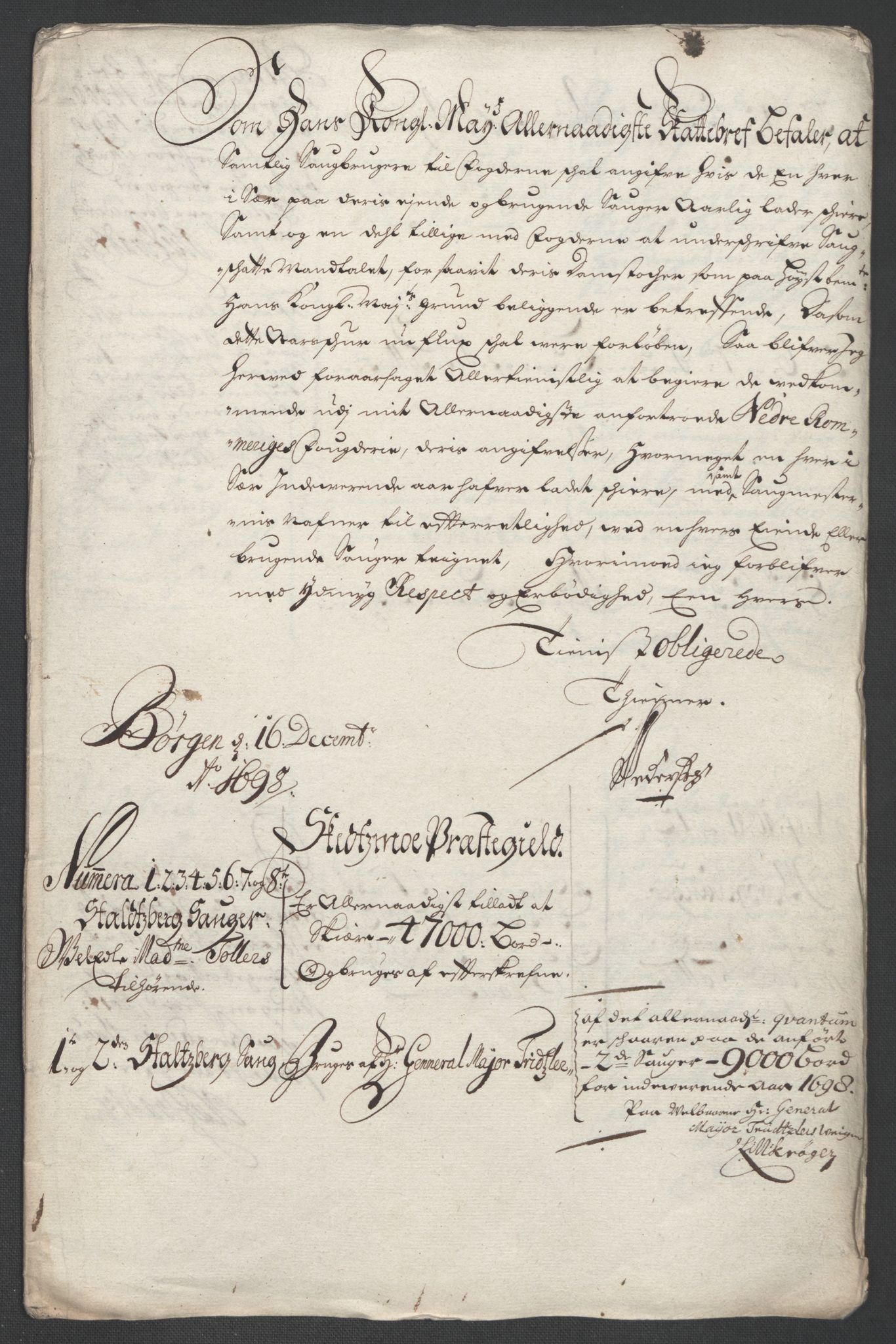 Rentekammeret inntil 1814, Reviderte regnskaper, Fogderegnskap, RA/EA-4092/R11/L0581: Fogderegnskap Nedre Romerike, 1698, s. 172