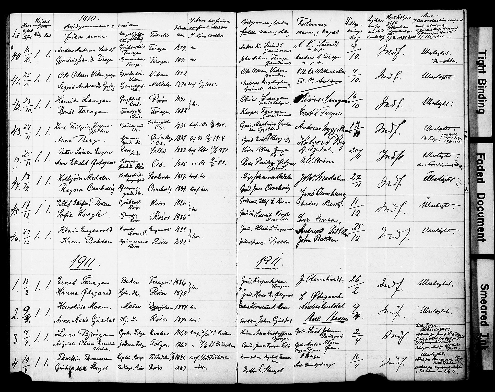 Ministerialprotokoller, klokkerbøker og fødselsregistre - Sør-Trøndelag, AV/SAT-A-1456/681/L0934: Lysningsprotokoll nr. 681A12, 1884-1918