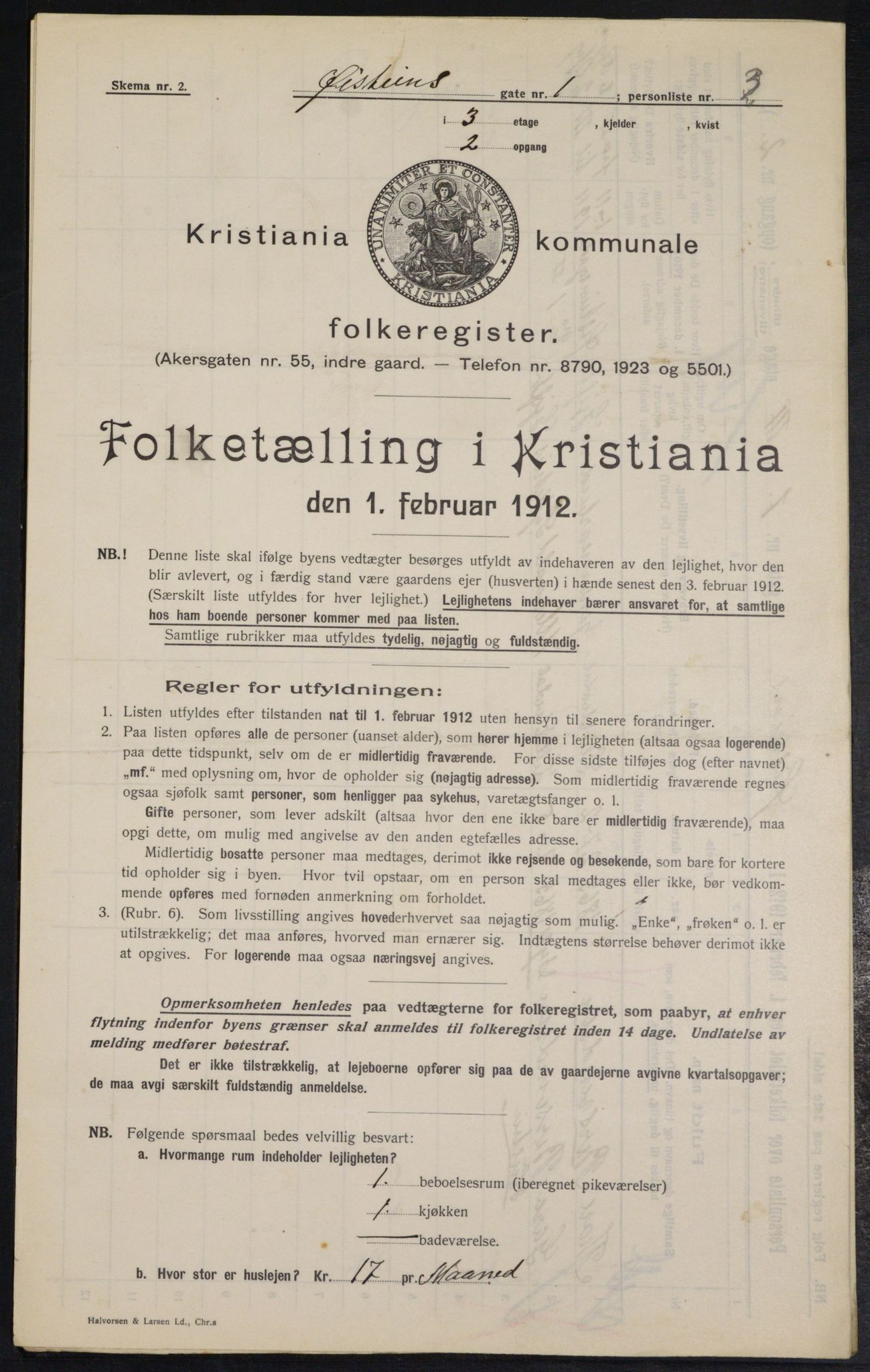 OBA, Kommunal folketelling 1.2.1912 for Kristiania, 1912, s. 130294