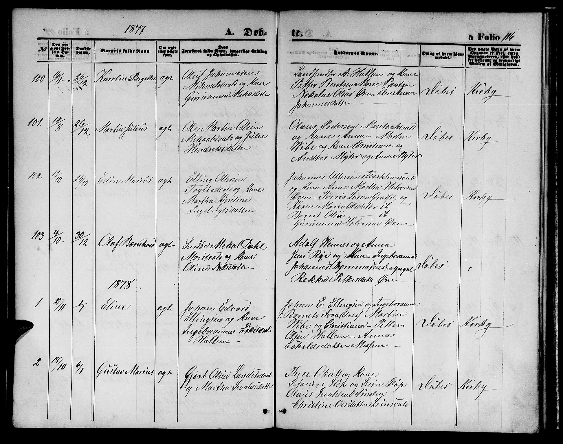 Ministerialprotokoller, klokkerbøker og fødselsregistre - Nord-Trøndelag, AV/SAT-A-1458/723/L0255: Klokkerbok nr. 723C03, 1869-1879, s. 116