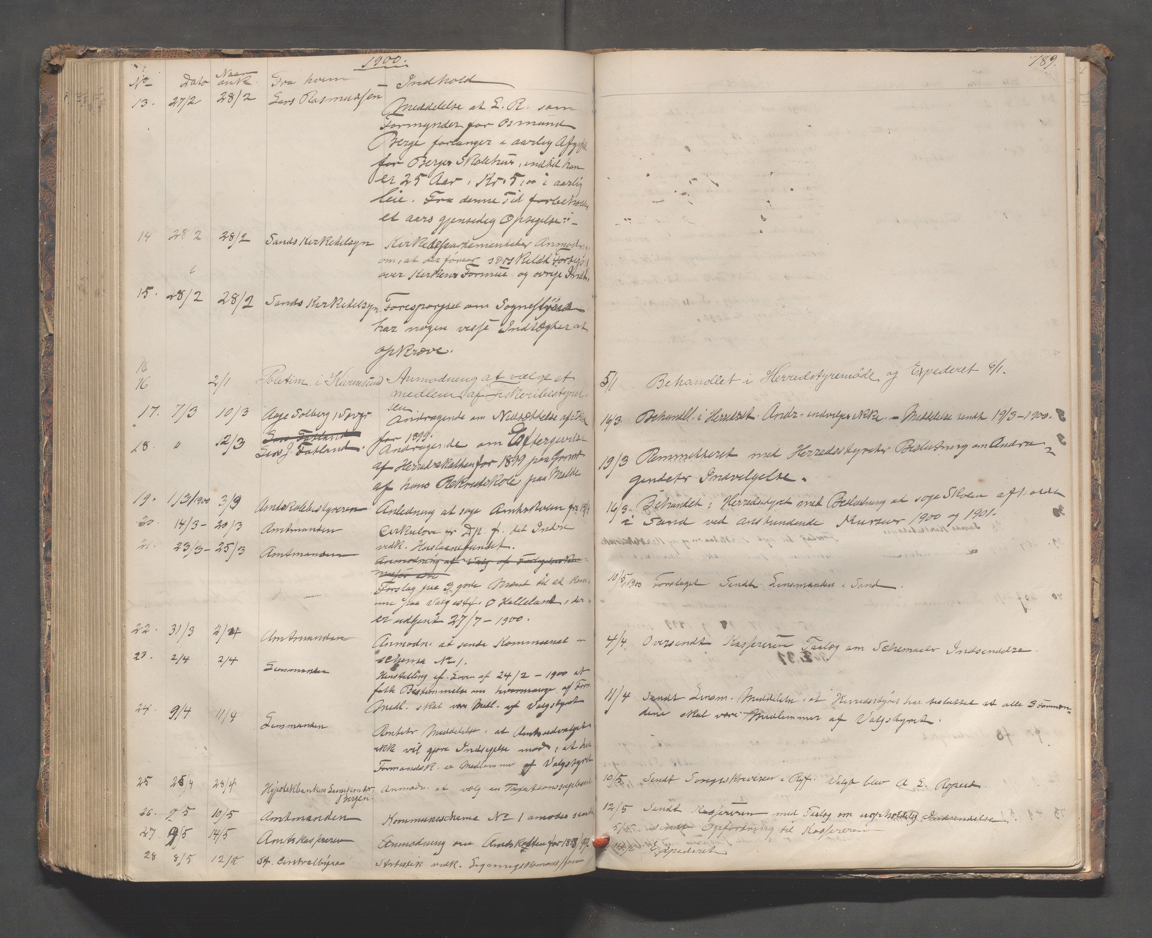 Sand kommune - Formannskapet, IKAR/K-102092/C/Ca/L0001: Brevjournal, 1859-1902, s. 189