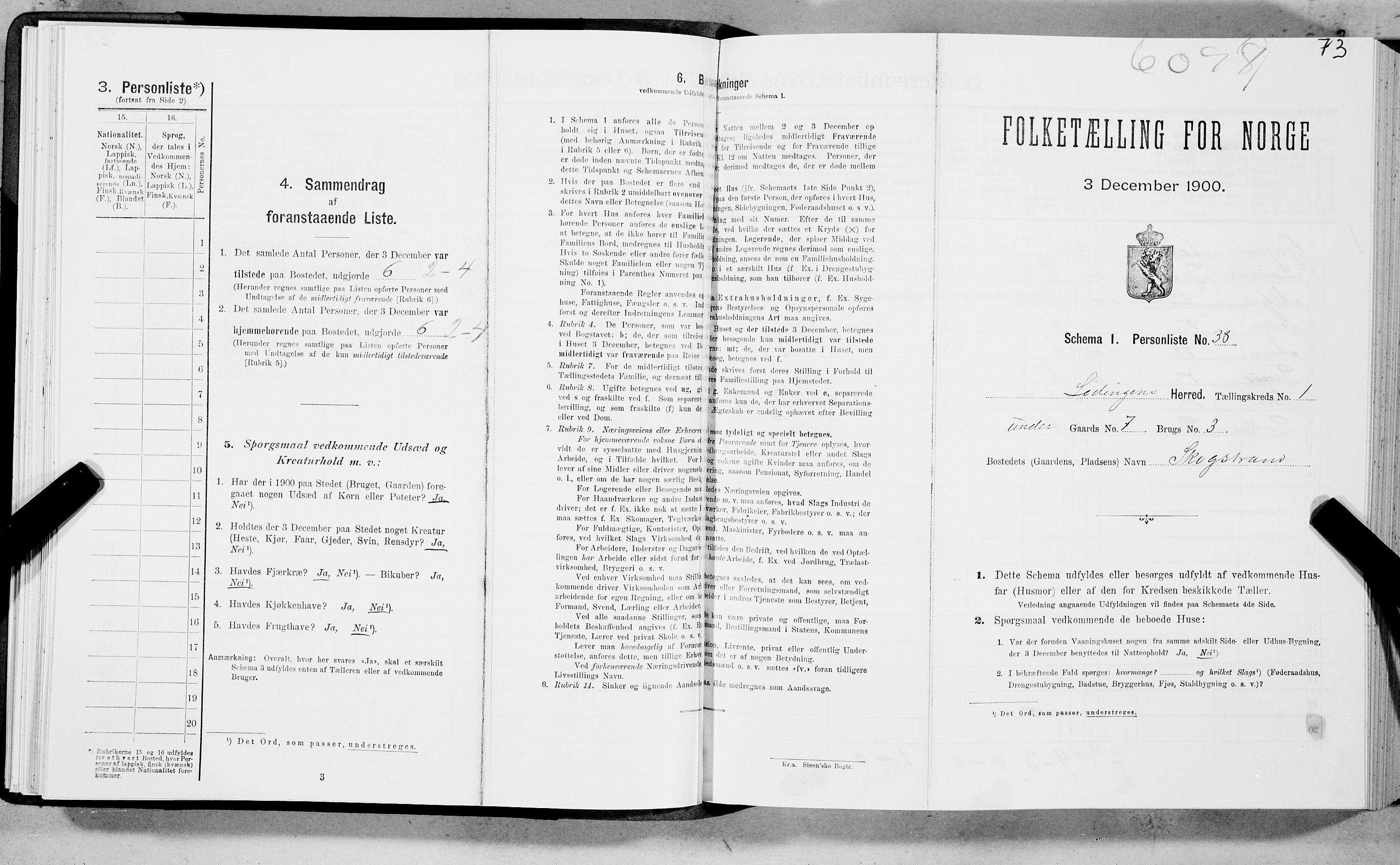 SAT, Folketelling 1900 for 1851 Lødingen herred, 1900, s. 73