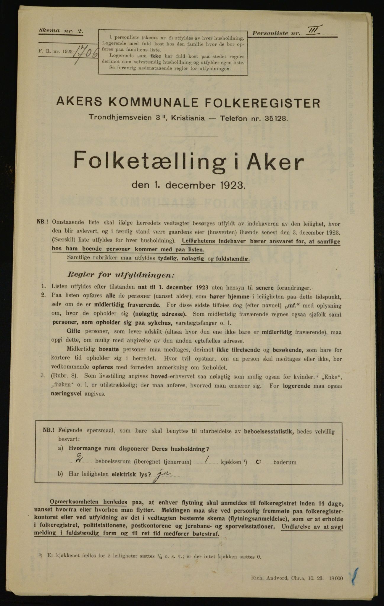 , Kommunal folketelling 1.12.1923 for Aker, 1923, s. 46360