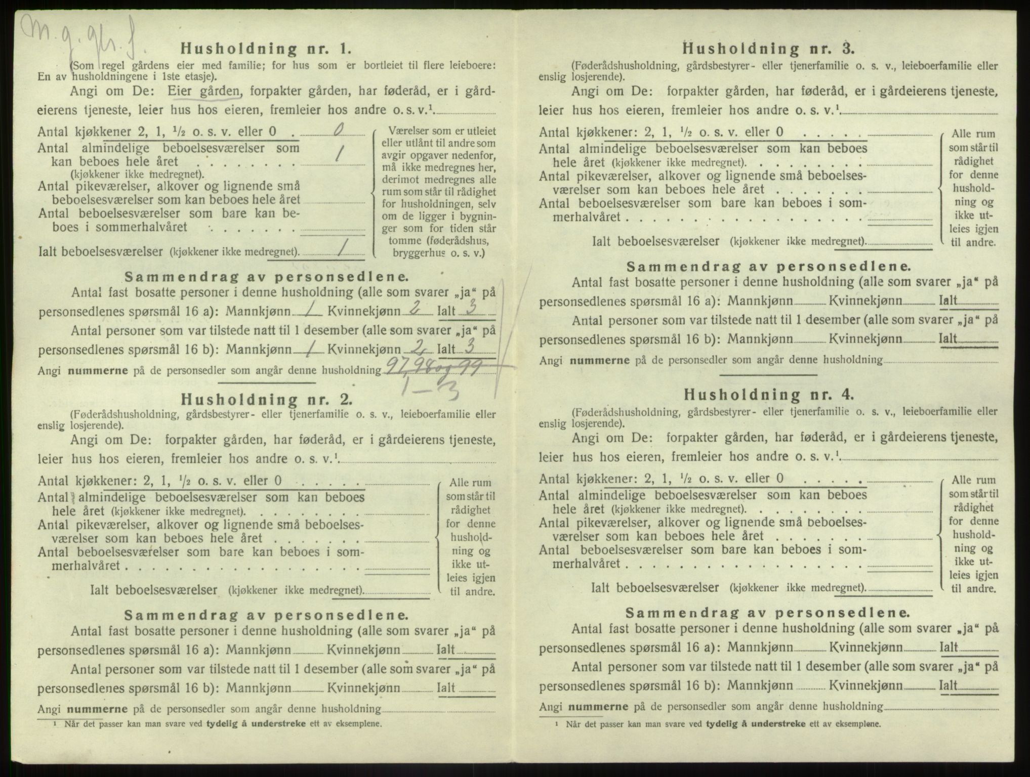 SAB, Folketelling 1920 for 1430 Gaular herred, 1920, s. 103