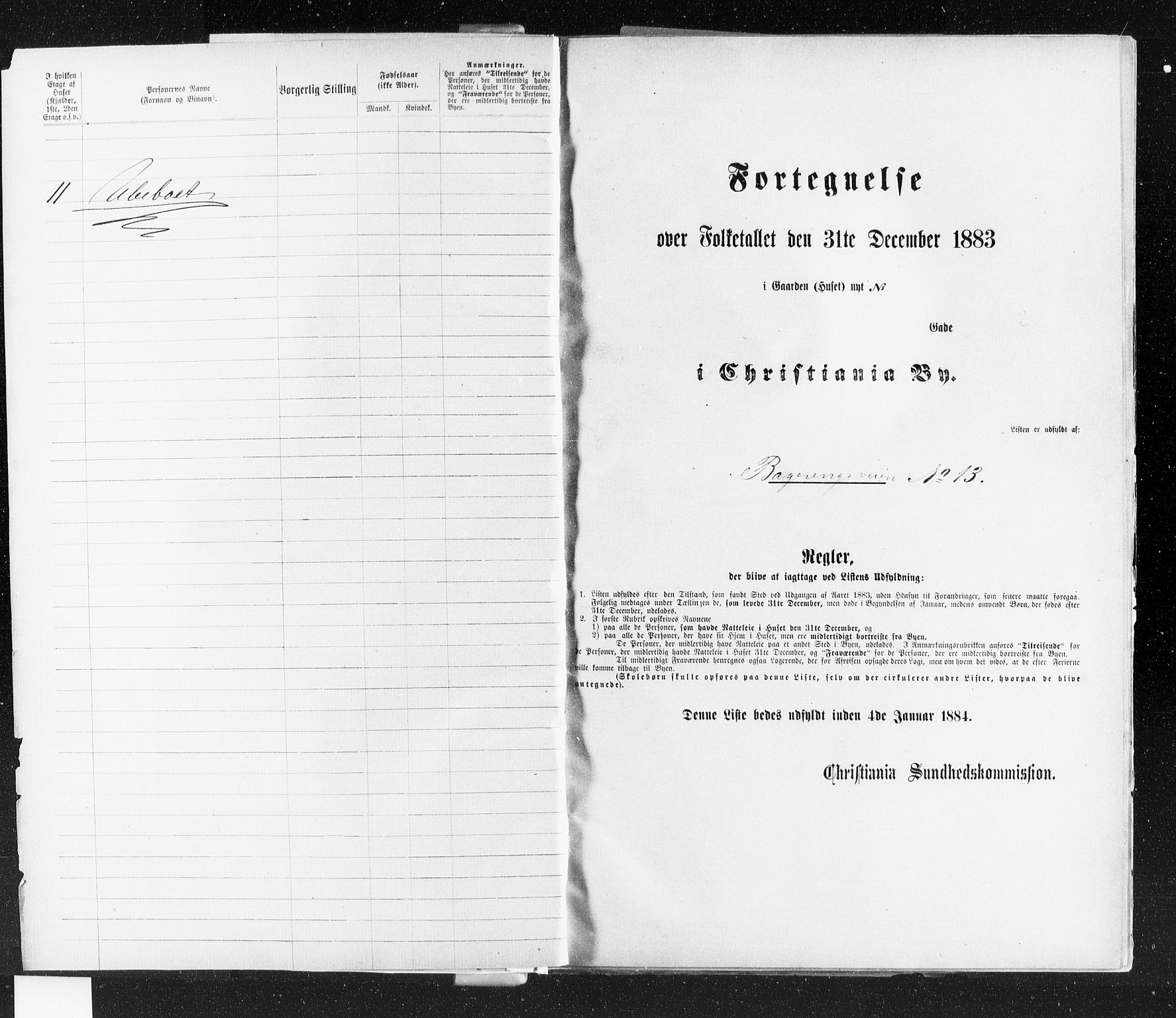 OBA, Kommunal folketelling 31.12.1883 for Kristiania kjøpstad, 1883, s. 267