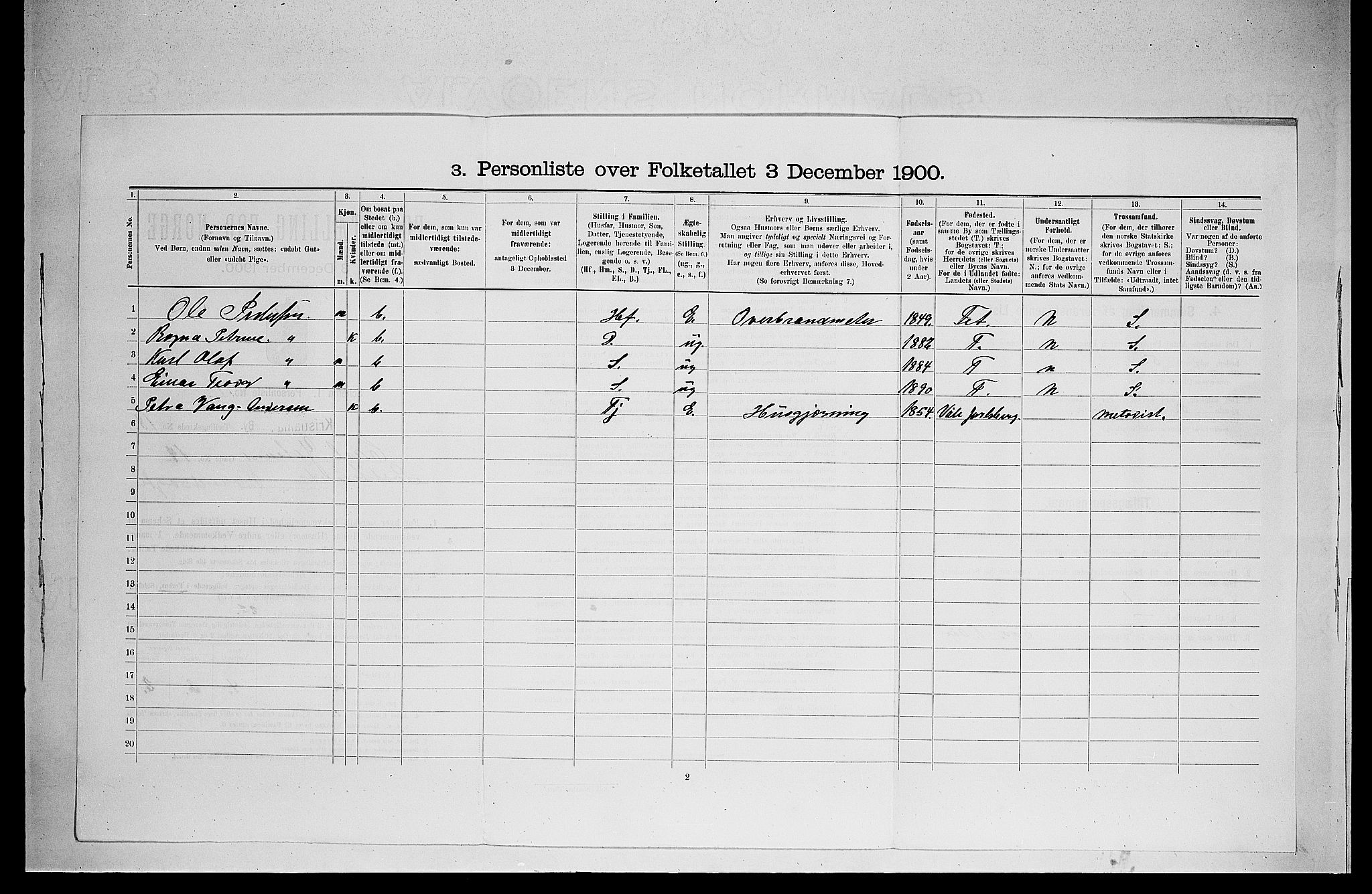 SAO, Folketelling 1900 for 0301 Kristiania kjøpstad, 1900, s. 11380