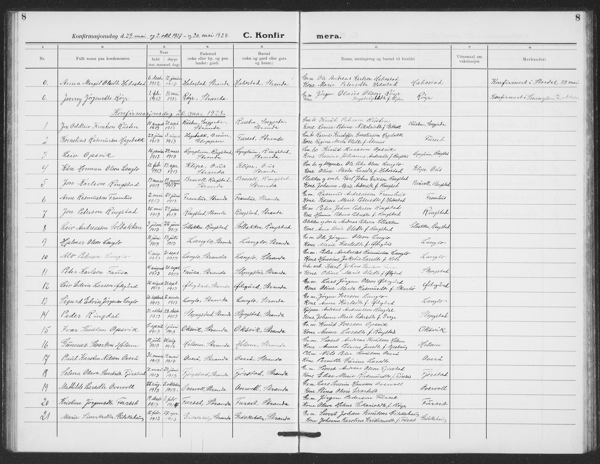 Ministerialprotokoller, klokkerbøker og fødselsregistre - Møre og Romsdal, AV/SAT-A-1454/520/L0294: Klokkerbok nr. 520C06, 1923-1938, s. 8