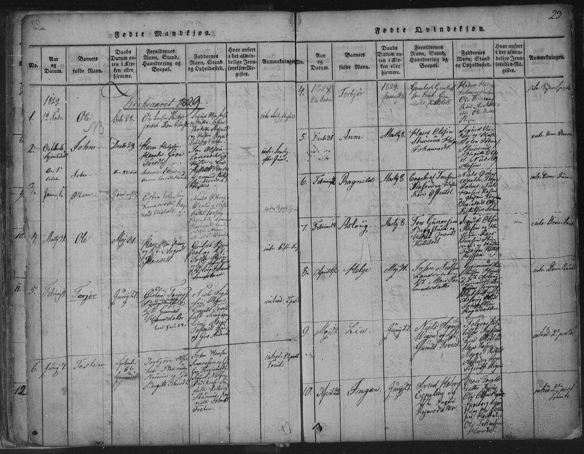 Hjartdal kirkebøker, SAKO/A-270/F/Fc/L0001: Ministerialbok nr. III 1, 1815-1843, s. 23