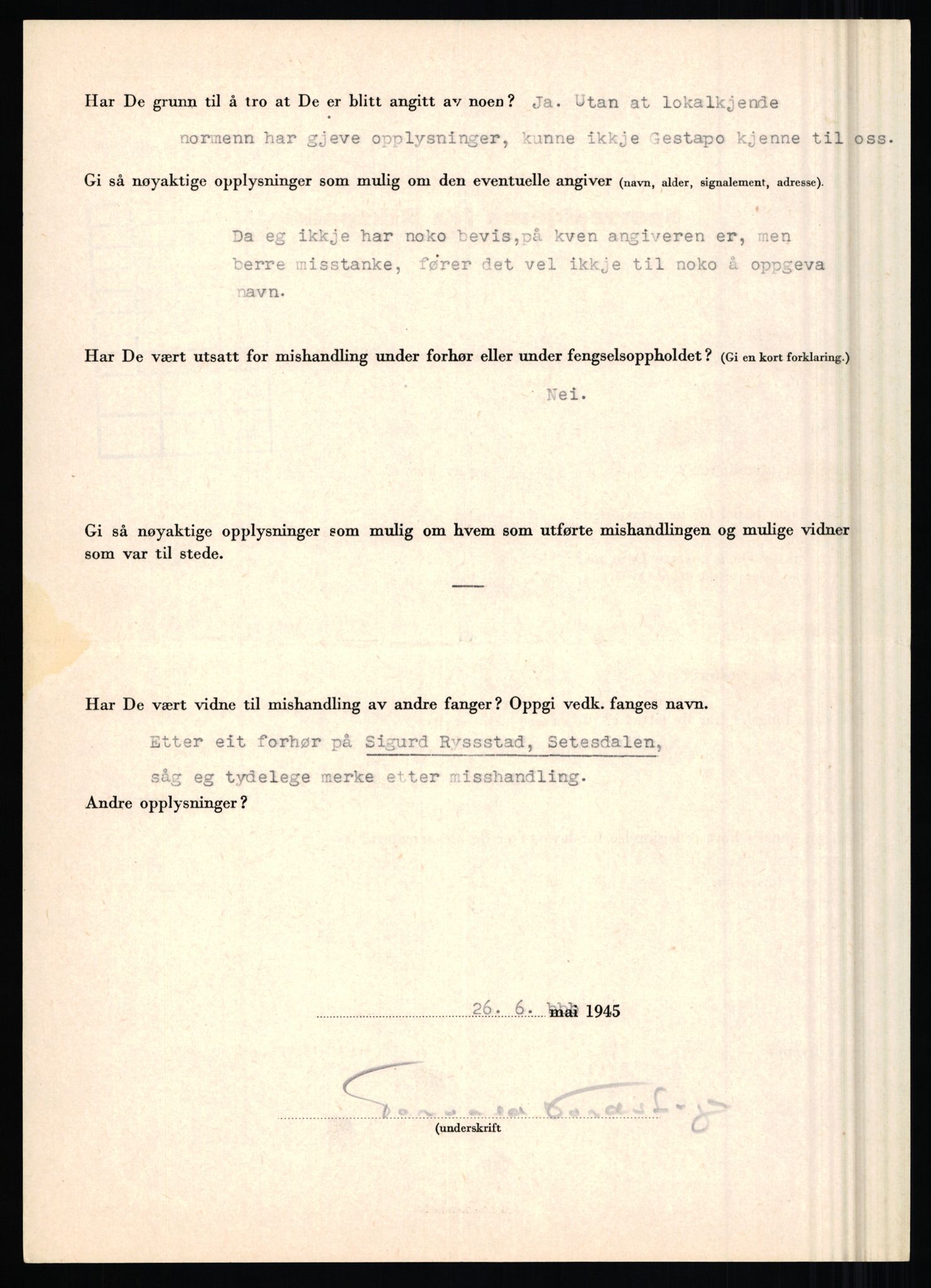 Rikspolitisjefen, AV/RA-S-1560/L/L0012: Mogensen, Øivind - Noraas, Lars, 1940-1945, s. 1057