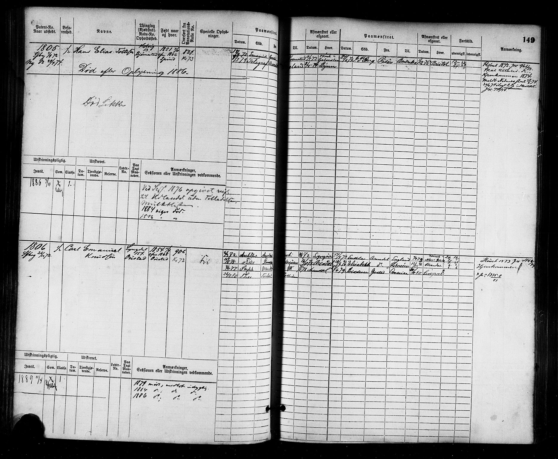 Farsund mønstringskrets, AV/SAK-2031-0017/F/Fb/L0003: Hovedrulle nr 1509-2274, M-6, 1868-1915, s. 155