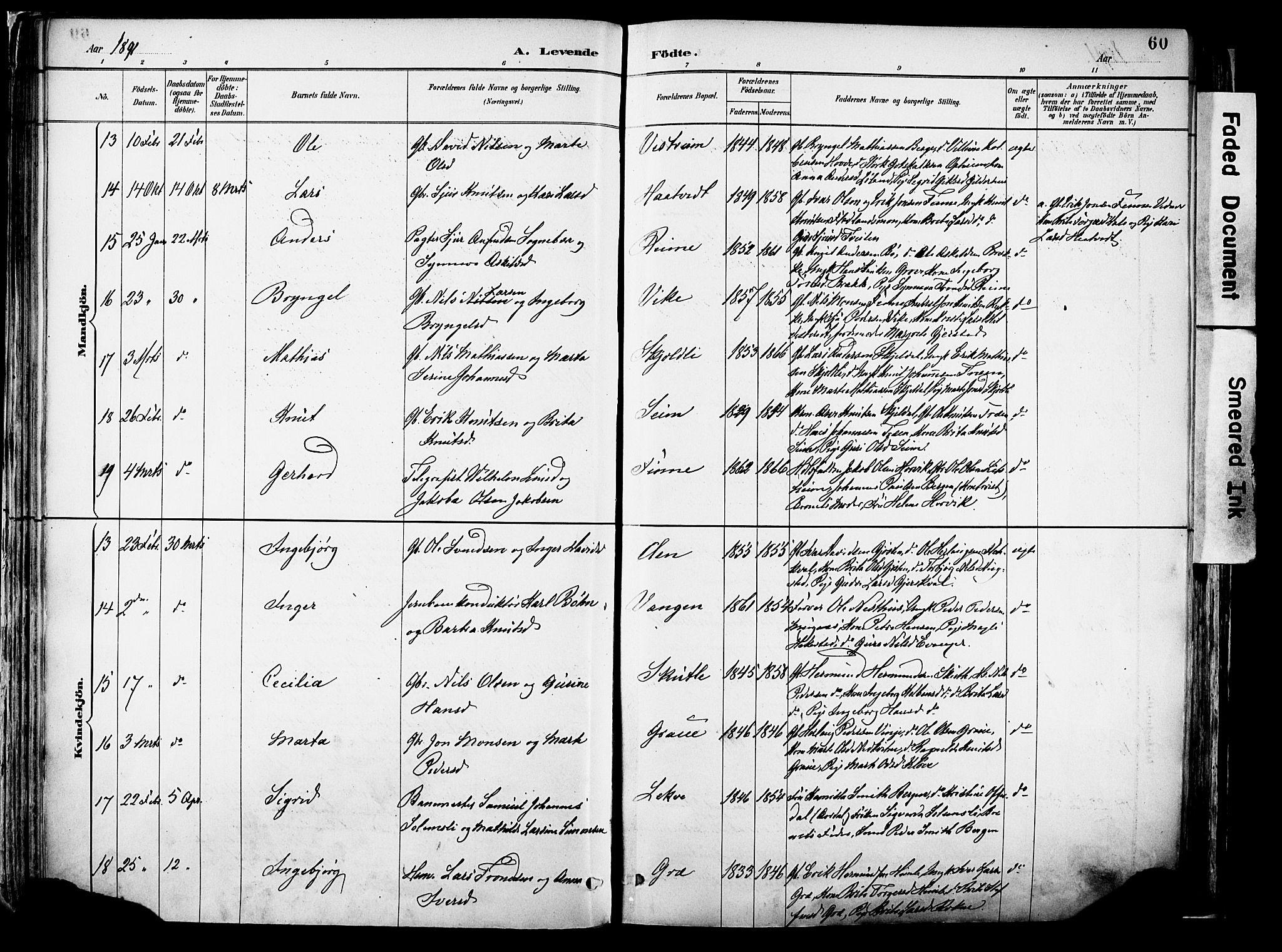 Voss sokneprestembete, AV/SAB-A-79001/H/Haa: Ministerialbok nr. A 21, 1887-1903, s. 60