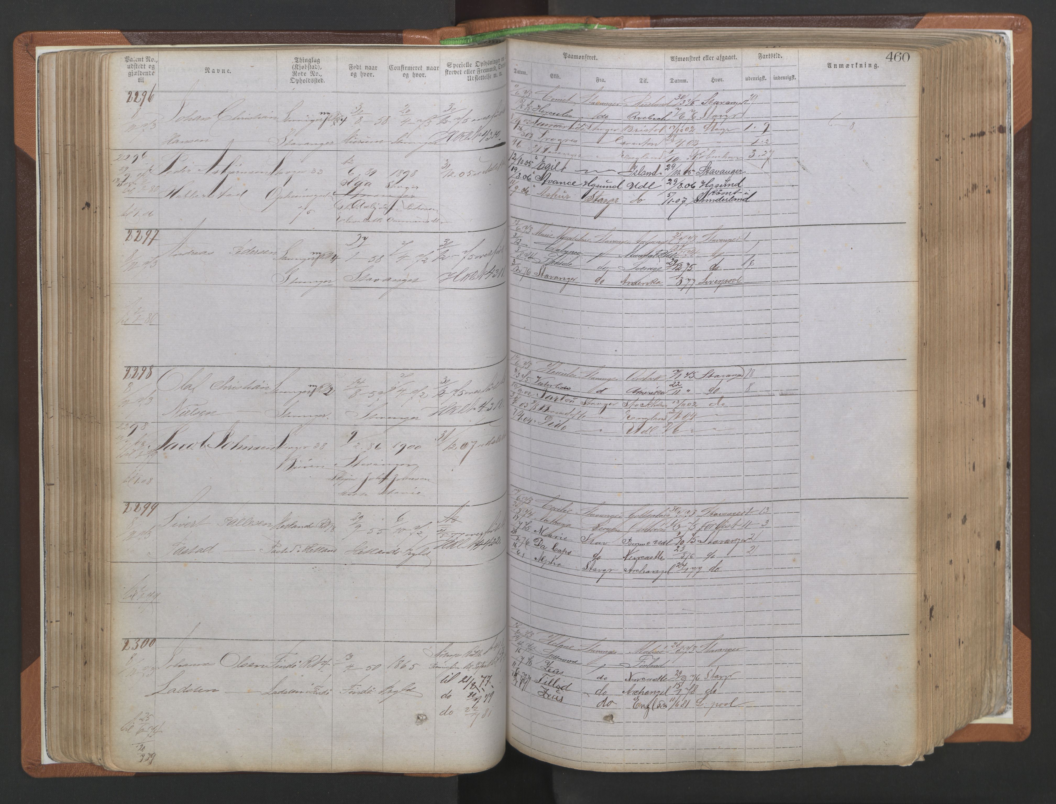 Stavanger sjømannskontor, AV/SAST-A-102006/F/Ff/L0009: Annotasjonsrulle, patentnr. 1805-3605 (dublett), 1872-1900, s. 103