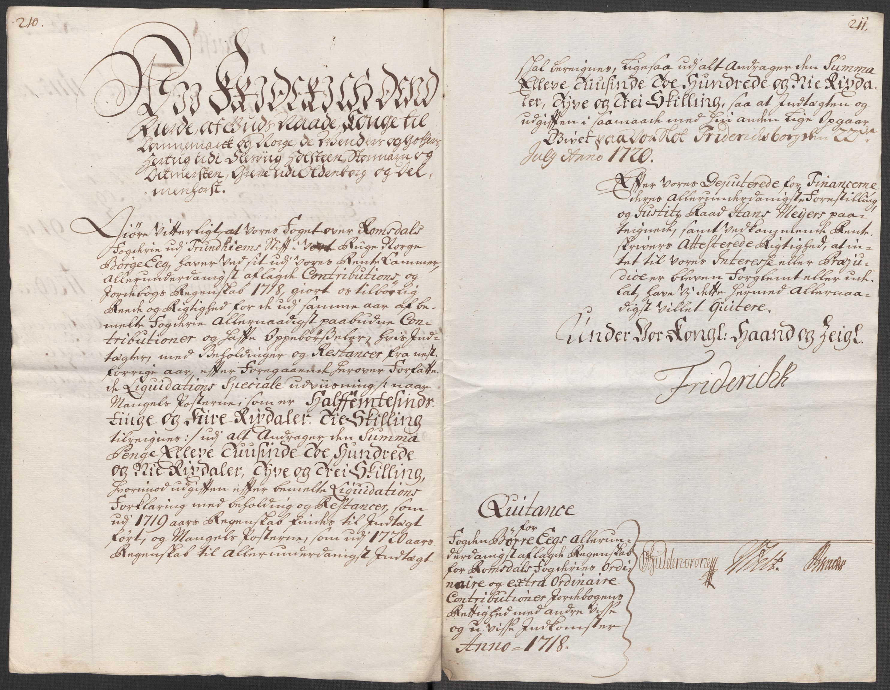 Rentekammeret inntil 1814, Reviderte regnskaper, Fogderegnskap, RA/EA-4092/R55/L3665: Fogderegnskap Romsdal, 1718, s. 269