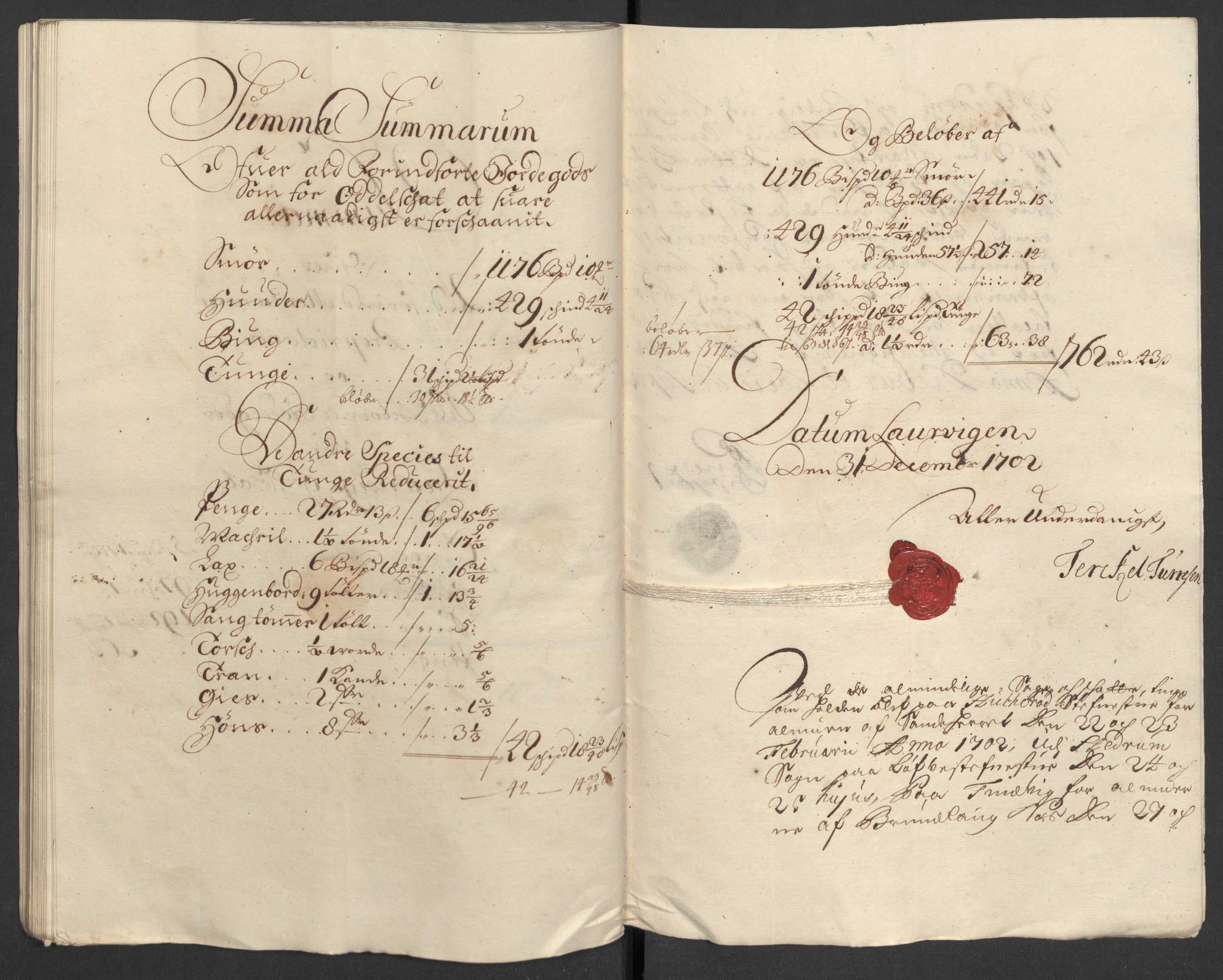 Rentekammeret inntil 1814, Reviderte regnskaper, Fogderegnskap, RA/EA-4092/R33/L1977: Fogderegnskap Larvik grevskap, 1702-1703, s. 72