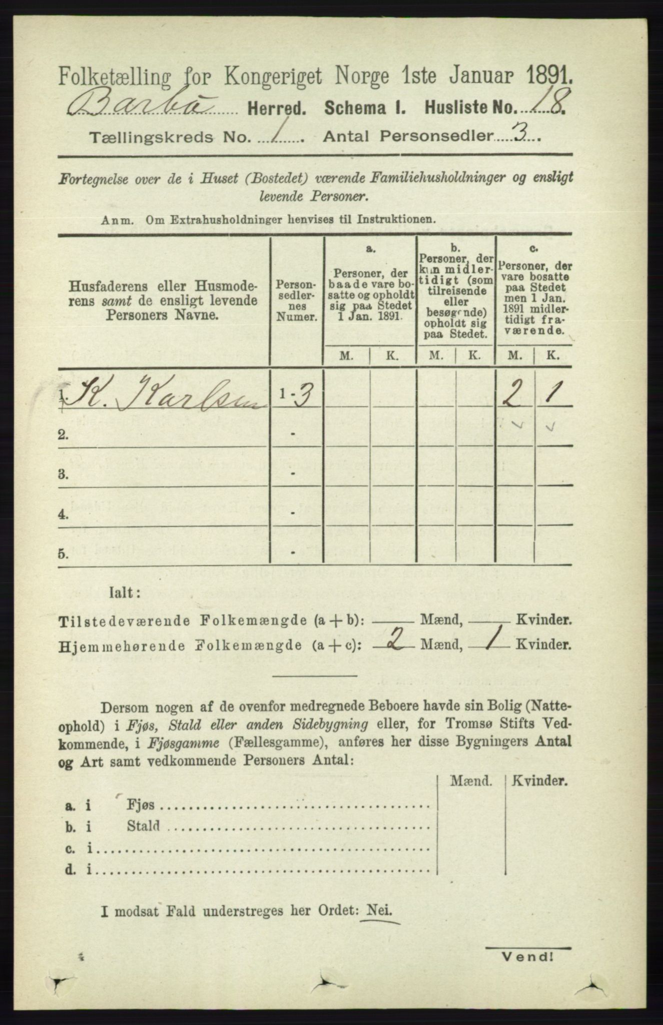 RA, Folketelling 1891 for 0990 Barbu herred, 1891, s. 49