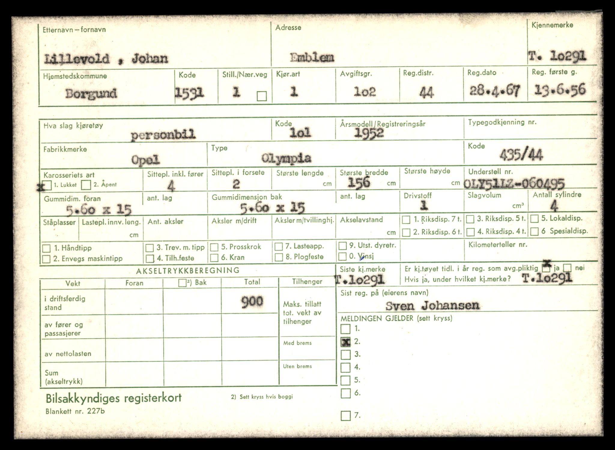 Møre og Romsdal vegkontor - Ålesund trafikkstasjon, AV/SAT-A-4099/F/Fe/L0019: Registreringskort for kjøretøy T 10228 - T 10350, 1927-1998, s. 1533