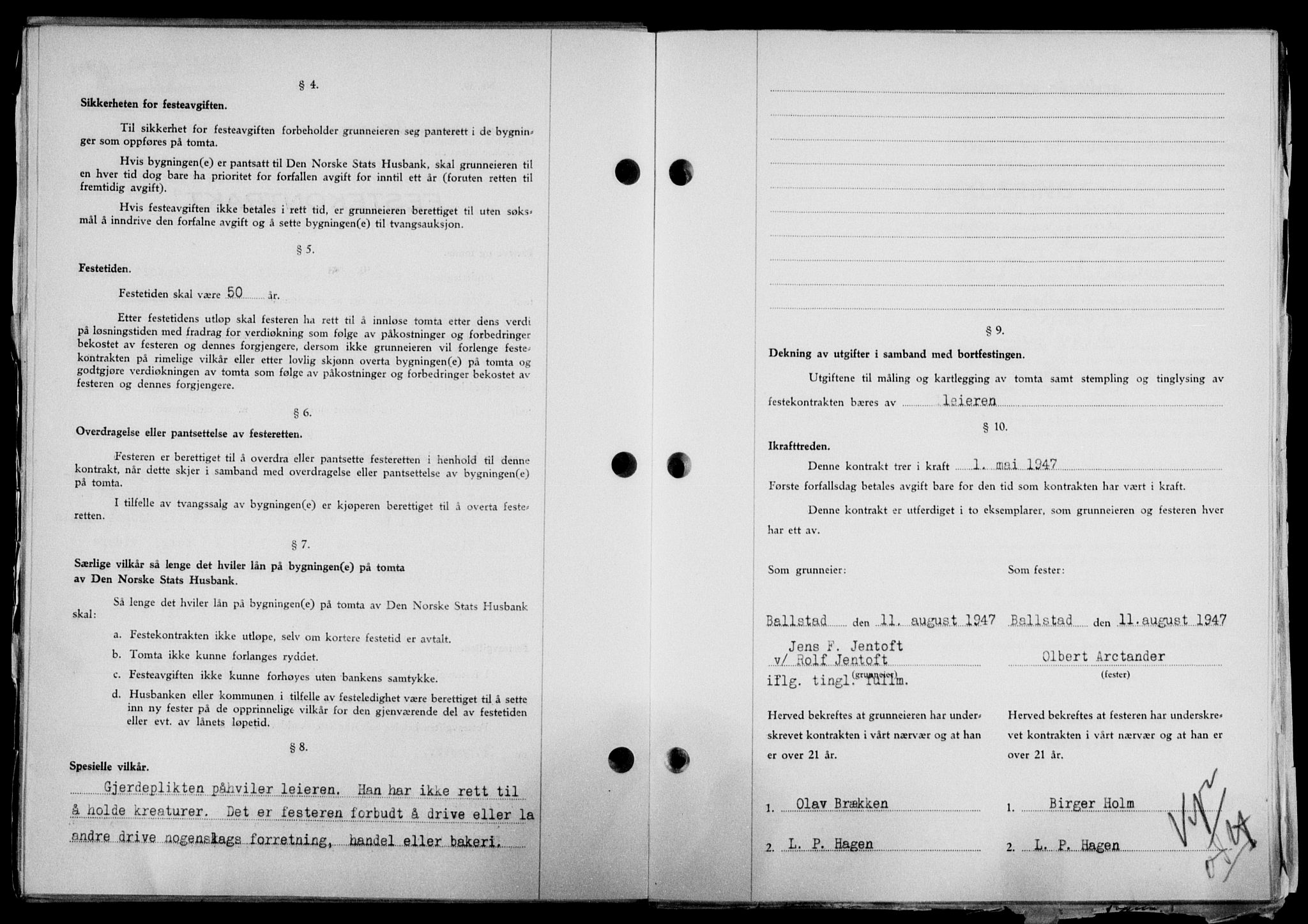 Lofoten sorenskriveri, SAT/A-0017/1/2/2C/L0016a: Pantebok nr. 16a, 1947-1947, Dagboknr: 1432/1947