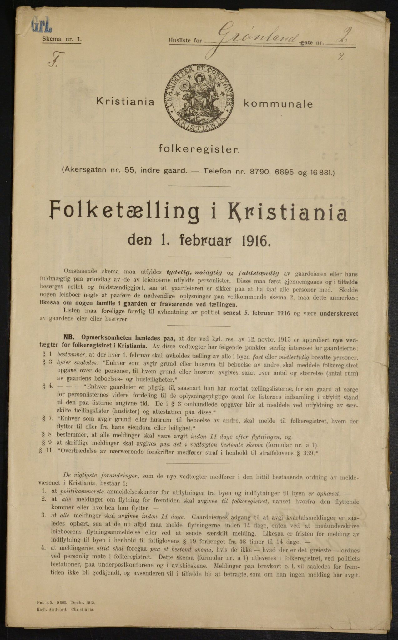 OBA, Kommunal folketelling 1.2.1916 for Kristiania, 1916, s. 31677
