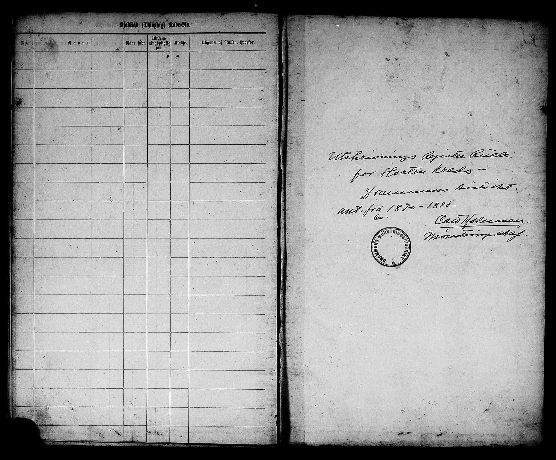 Horten innrulleringskontor, SAKO/A-785/F/Fd/L0001: Utskrivningsregisterrulle, 1870-1890, s. 86