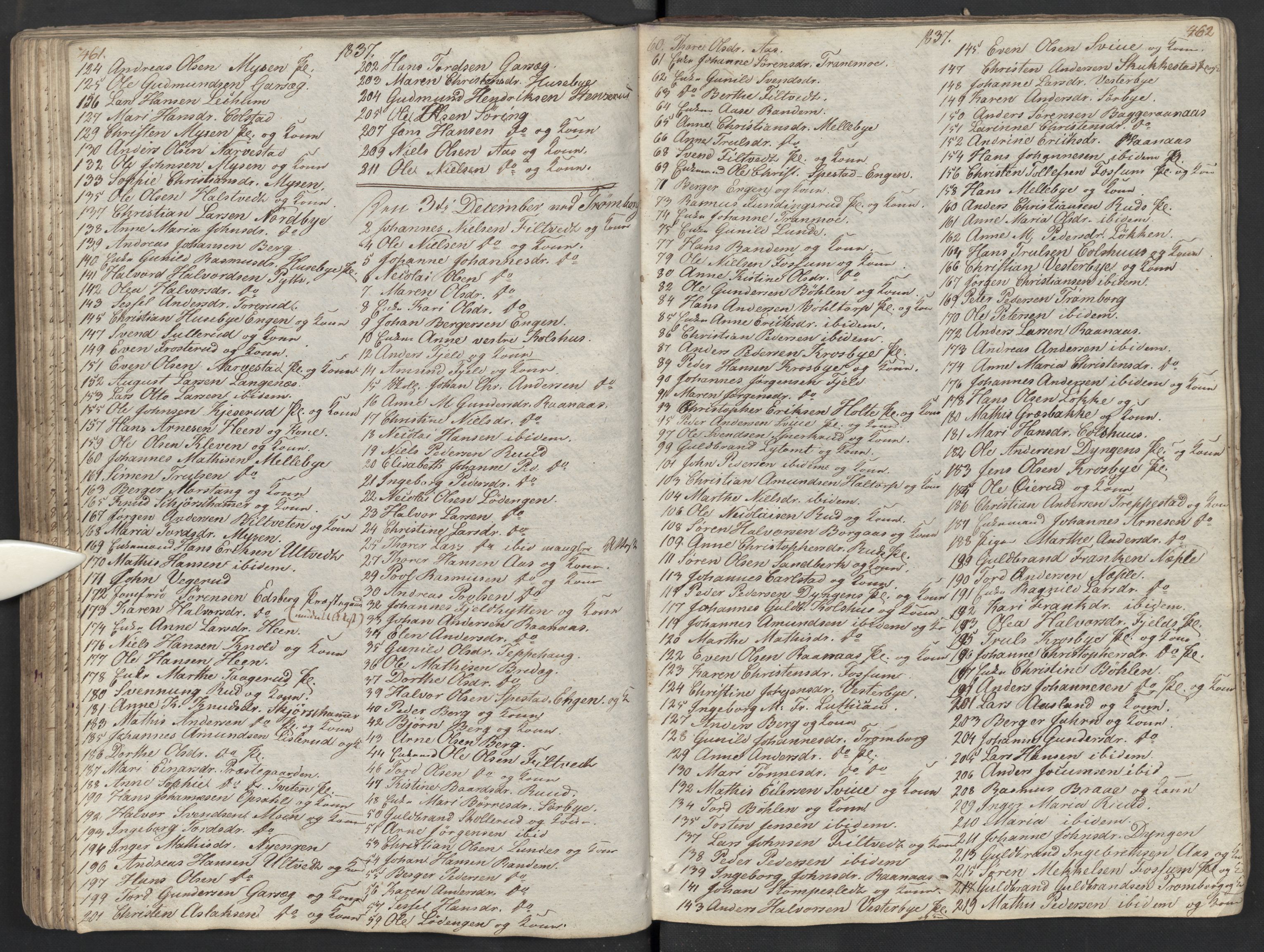 Eidsberg prestekontor Kirkebøker, AV/SAO-A-10905/M/Ma/L0002: Kommunikantprotokoll nr. I 2, 1821-1841, s. 461-462