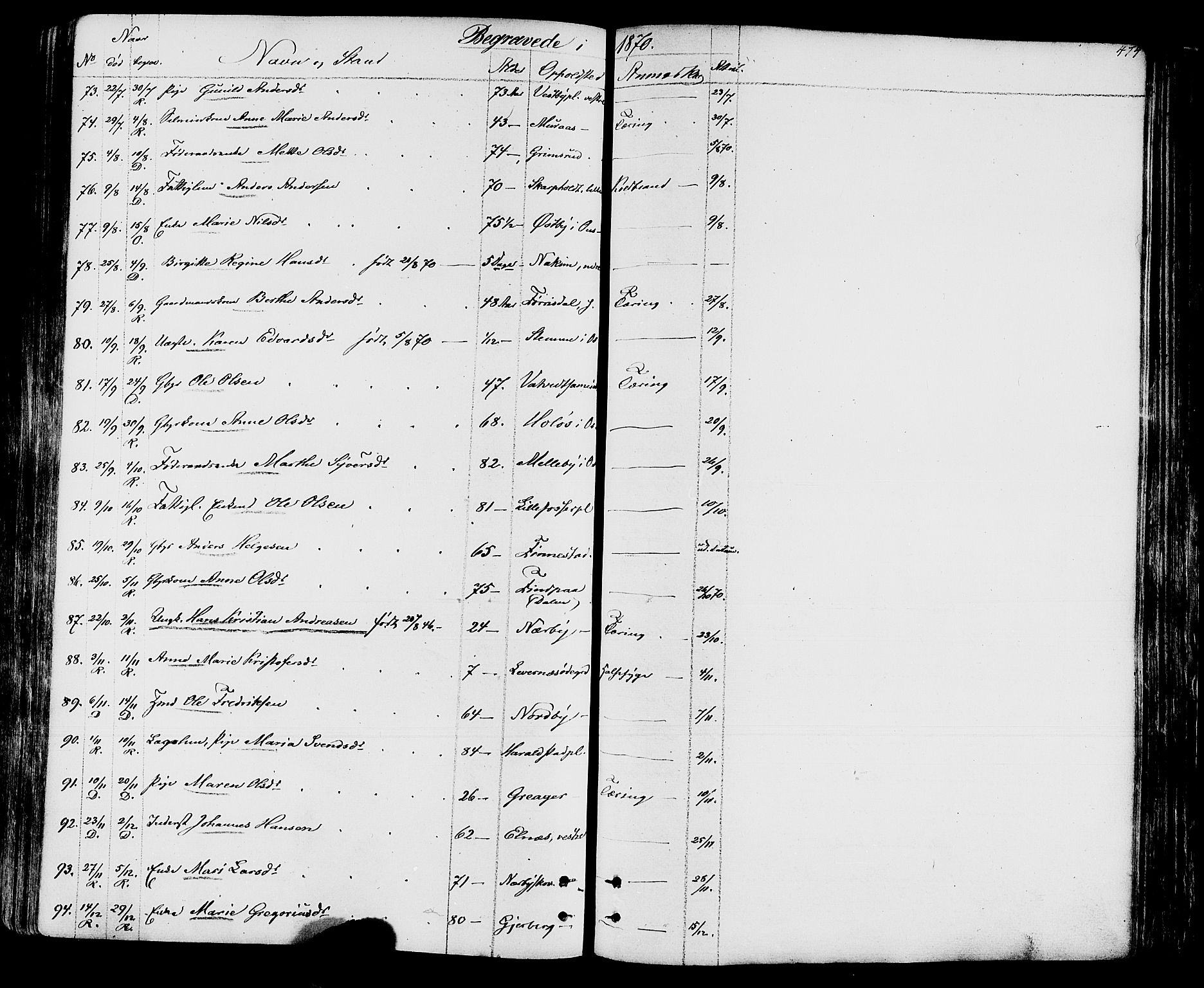 Rakkestad prestekontor Kirkebøker, AV/SAO-A-2008/F/Fa/L0011: Ministerialbok nr. I 11, 1862-1877, s. 474
