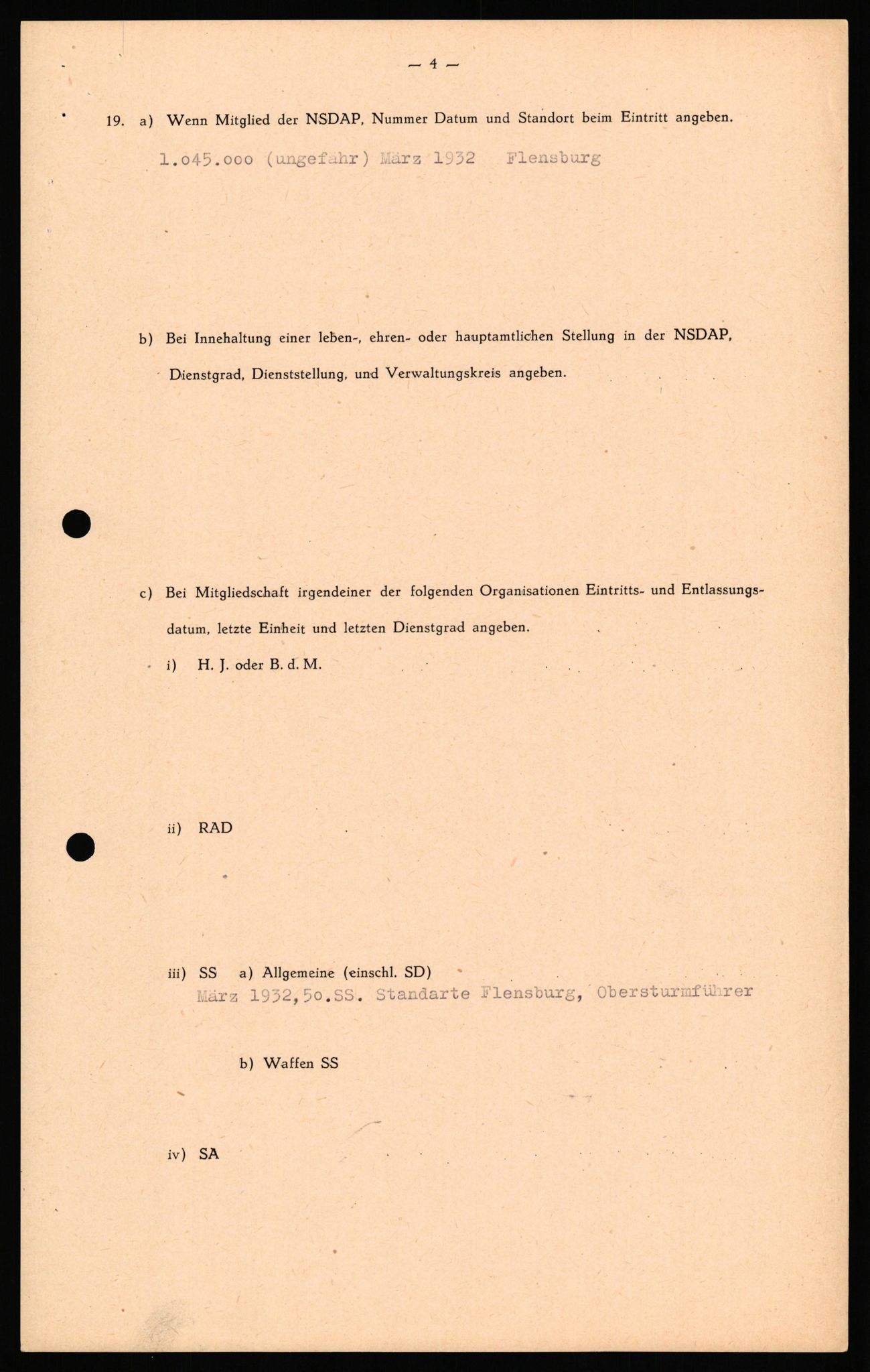 Forsvaret, Forsvarets overkommando II, RA/RAFA-3915/D/Db/L0033: CI Questionaires. Tyske okkupasjonsstyrker i Norge. Tyskere., 1945-1946, s. 482