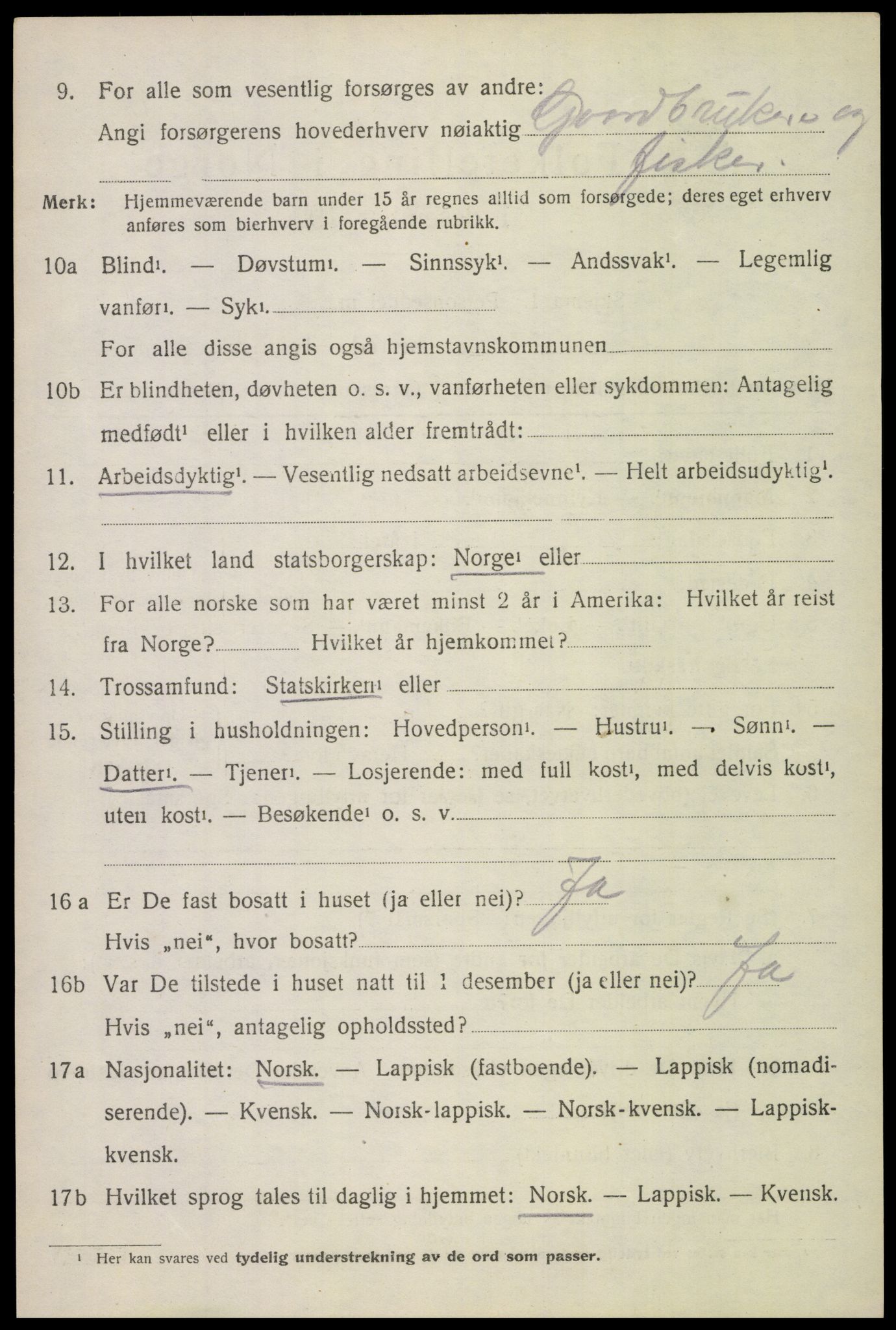 SAT, Folketelling 1920 for 1843 Bodin herred, 1920, s. 6957