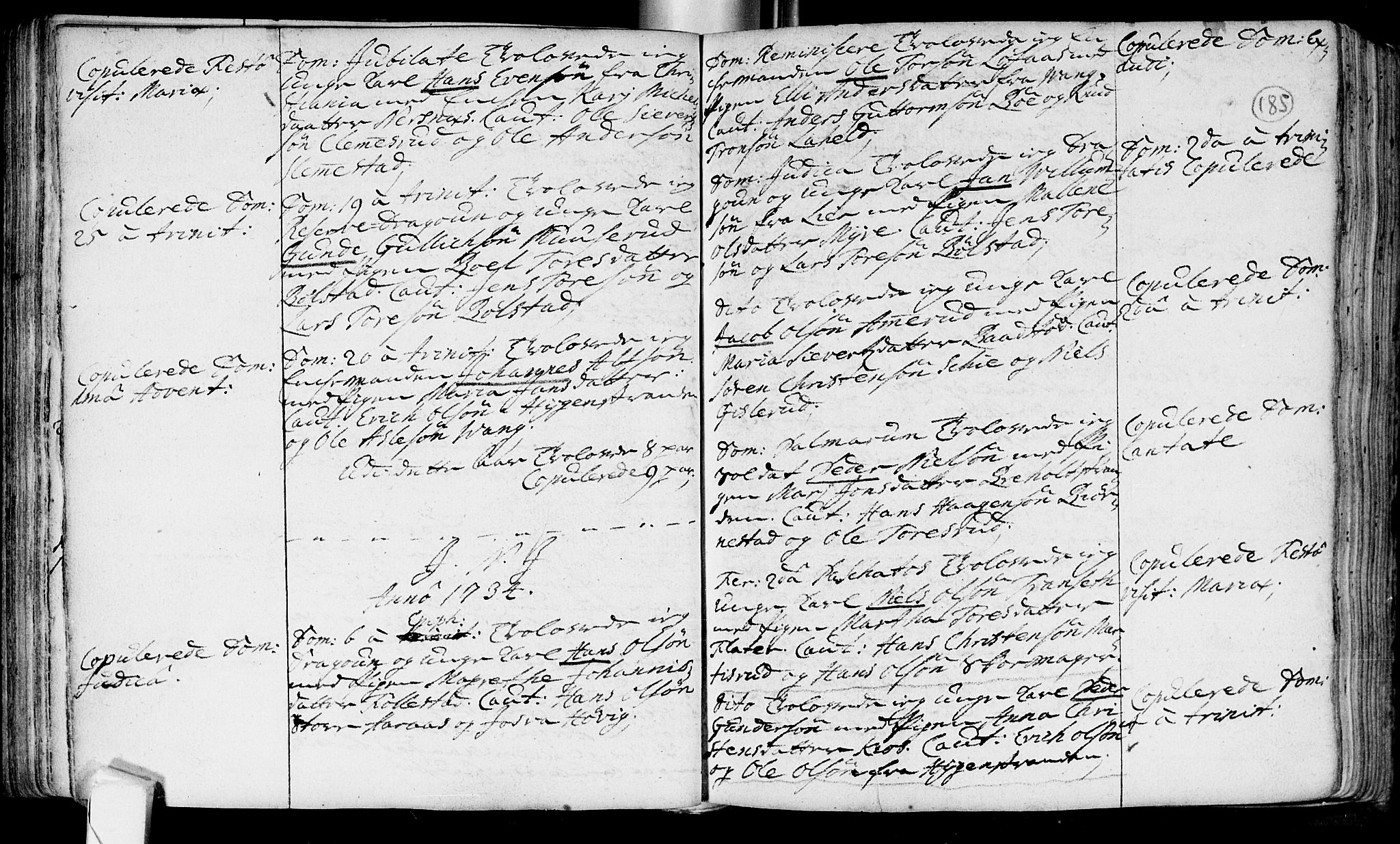 Røyken kirkebøker, AV/SAKO-A-241/F/Fa/L0002: Ministerialbok nr. 2, 1731-1782, s. 185
