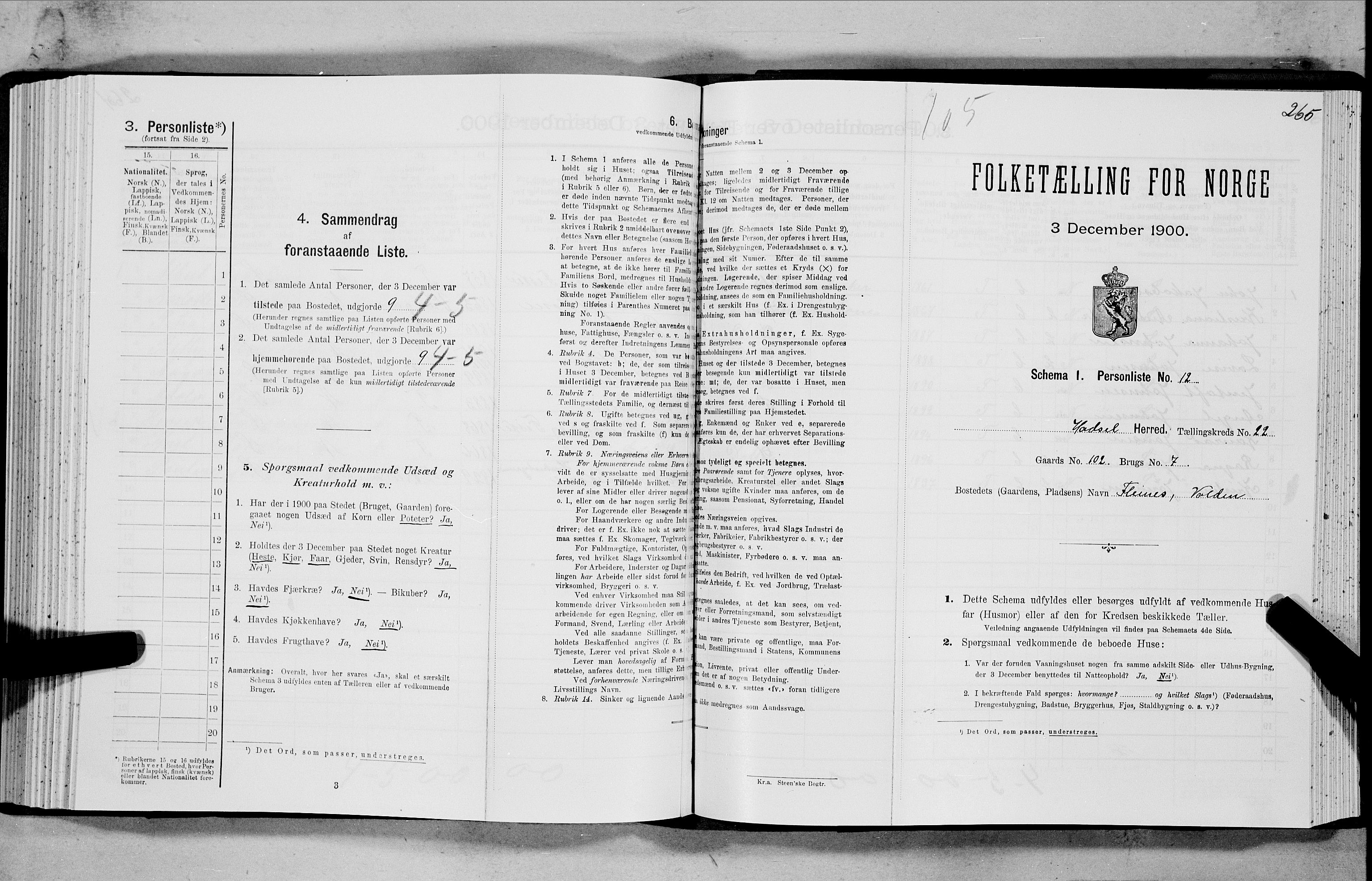 SAT, Folketelling 1900 for 1866 Hadsel herred, 1900, s. 2160