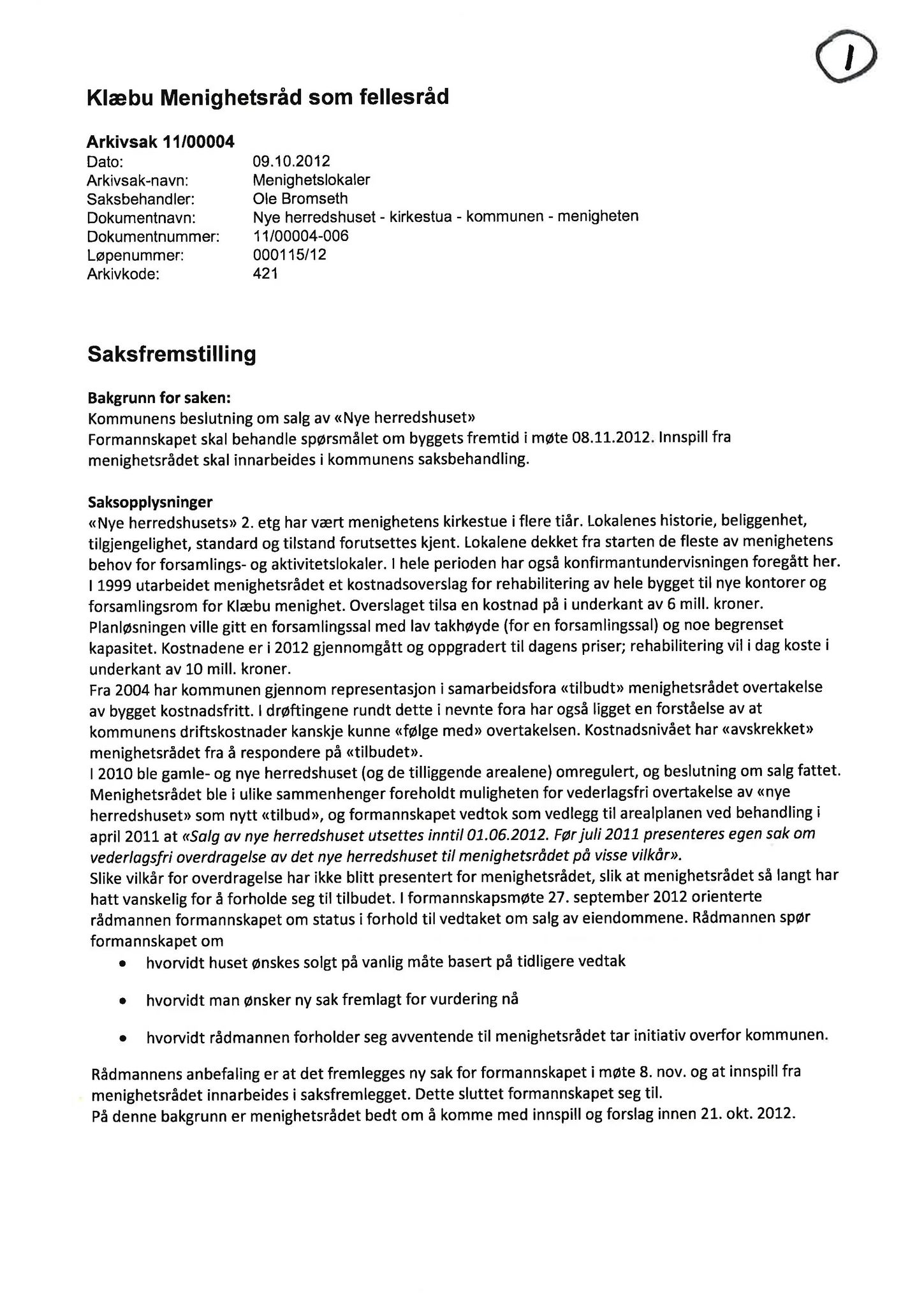 Klæbu Kommune, TRKO/KK/02-FS/L005: Formannsskapet - Møtedokumenter, 2012, s. 2619