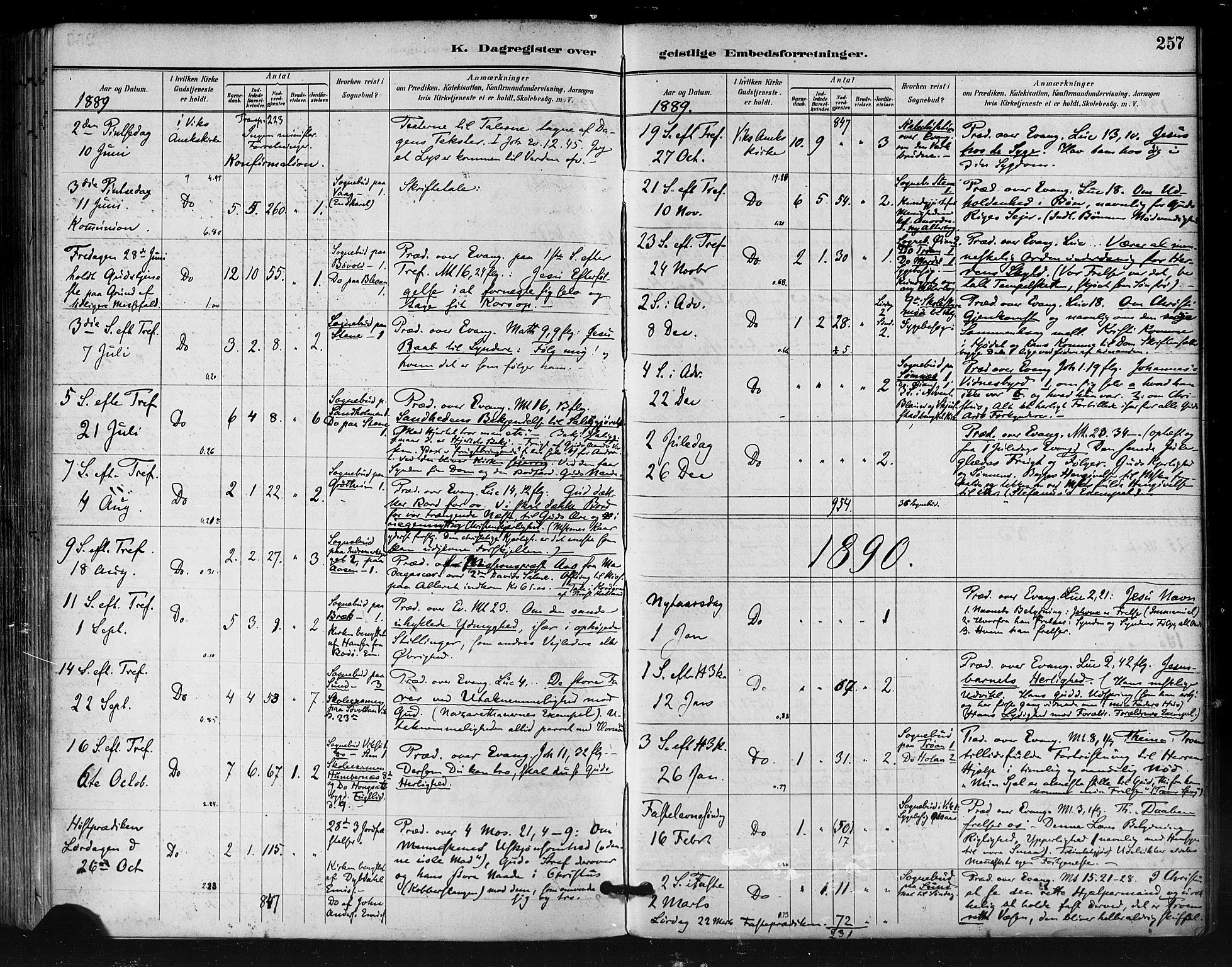 Ministerialprotokoller, klokkerbøker og fødselsregistre - Nordland, SAT/A-1459/812/L0178: Ministerialbok nr. 812A07, 1886-1900, s. 257