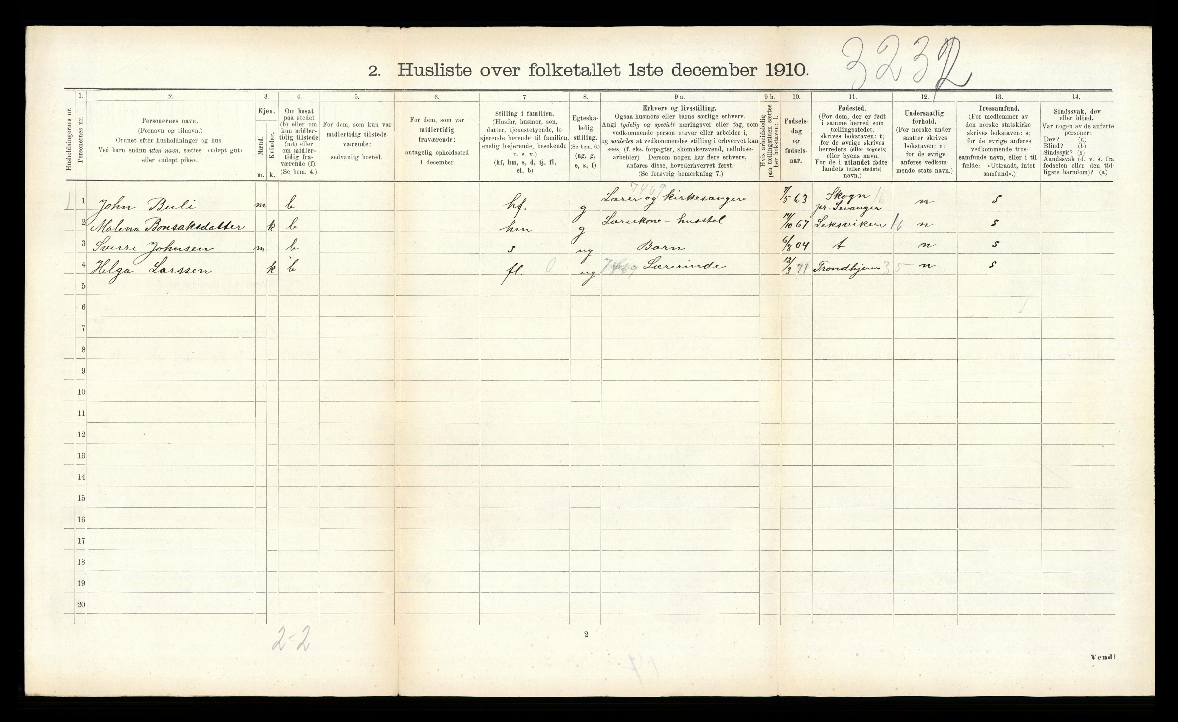 RA, Folketelling 1910 for 1654 Leinstrand herred, 1910, s. 240