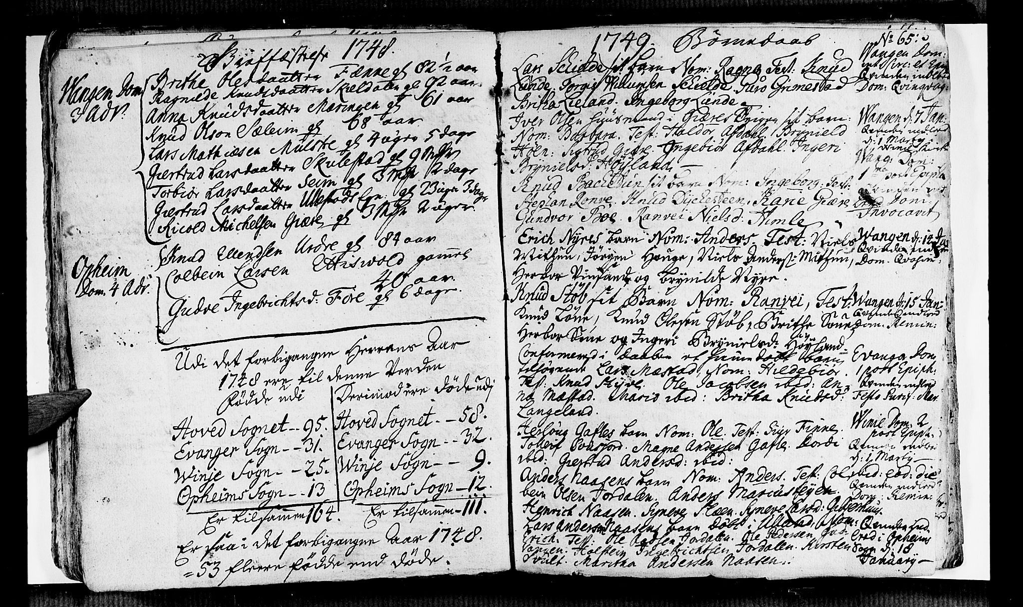 Voss sokneprestembete, SAB/A-79001/H/Haa: Ministerialbok nr. A 6, 1744-1752, s. 65