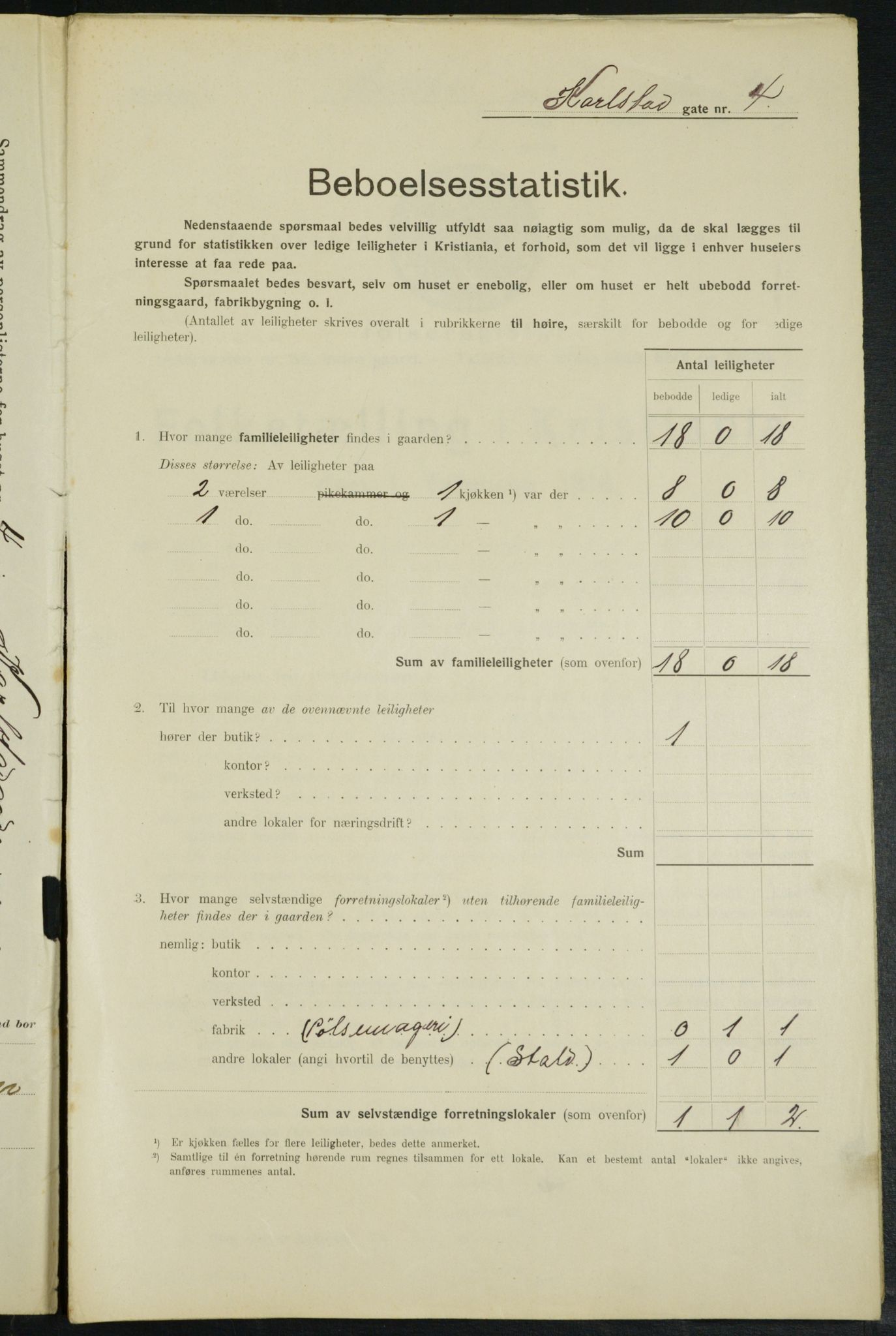 OBA, Kommunal folketelling 1.2.1914 for Kristiania, 1914, s. 48916