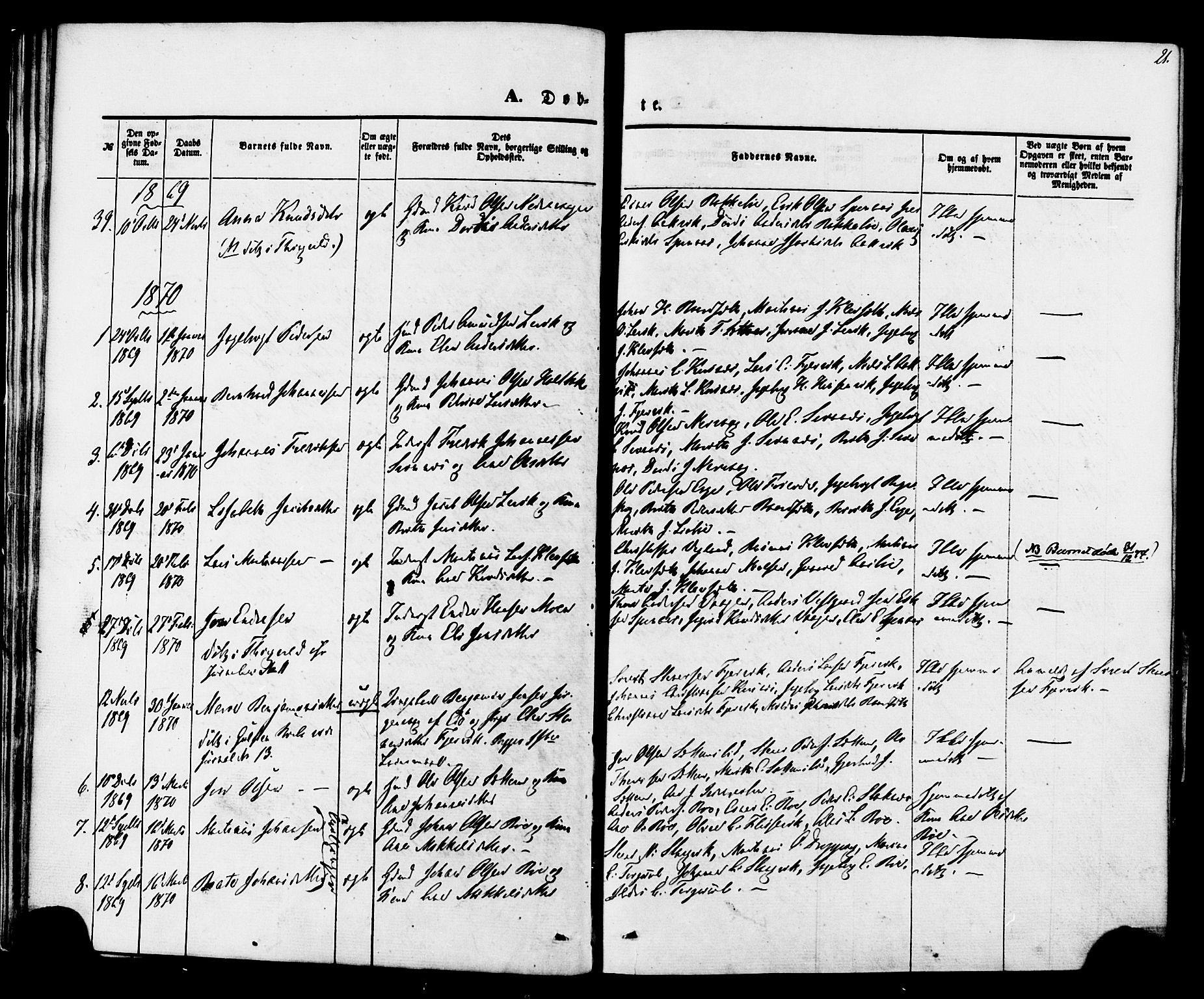 Ministerialprotokoller, klokkerbøker og fødselsregistre - Møre og Romsdal, AV/SAT-A-1454/576/L0884: Ministerialbok nr. 576A02, 1865-1879, s. 21