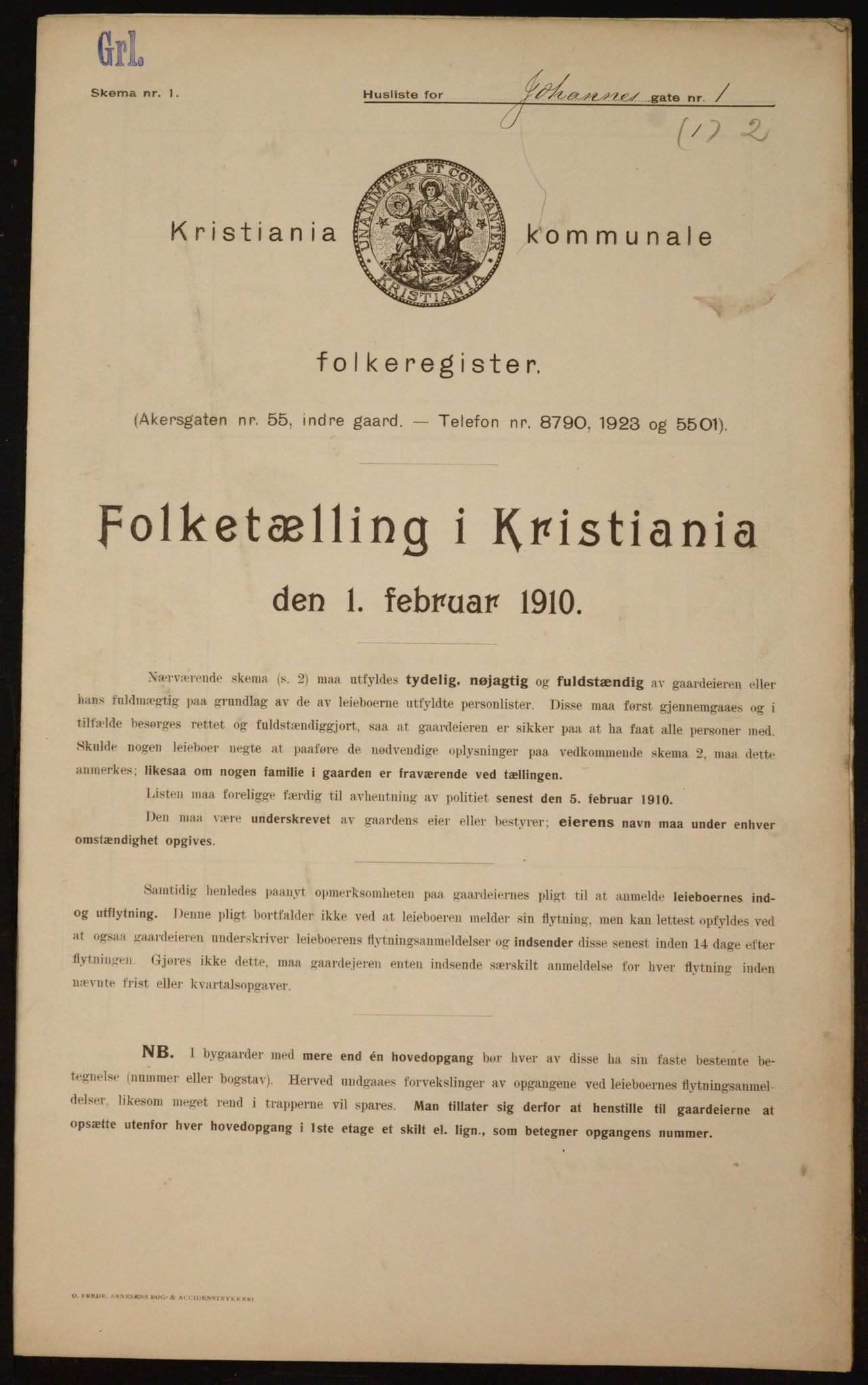 OBA, Kommunal folketelling 1.2.1910 for Kristiania, 1910, s. 45821