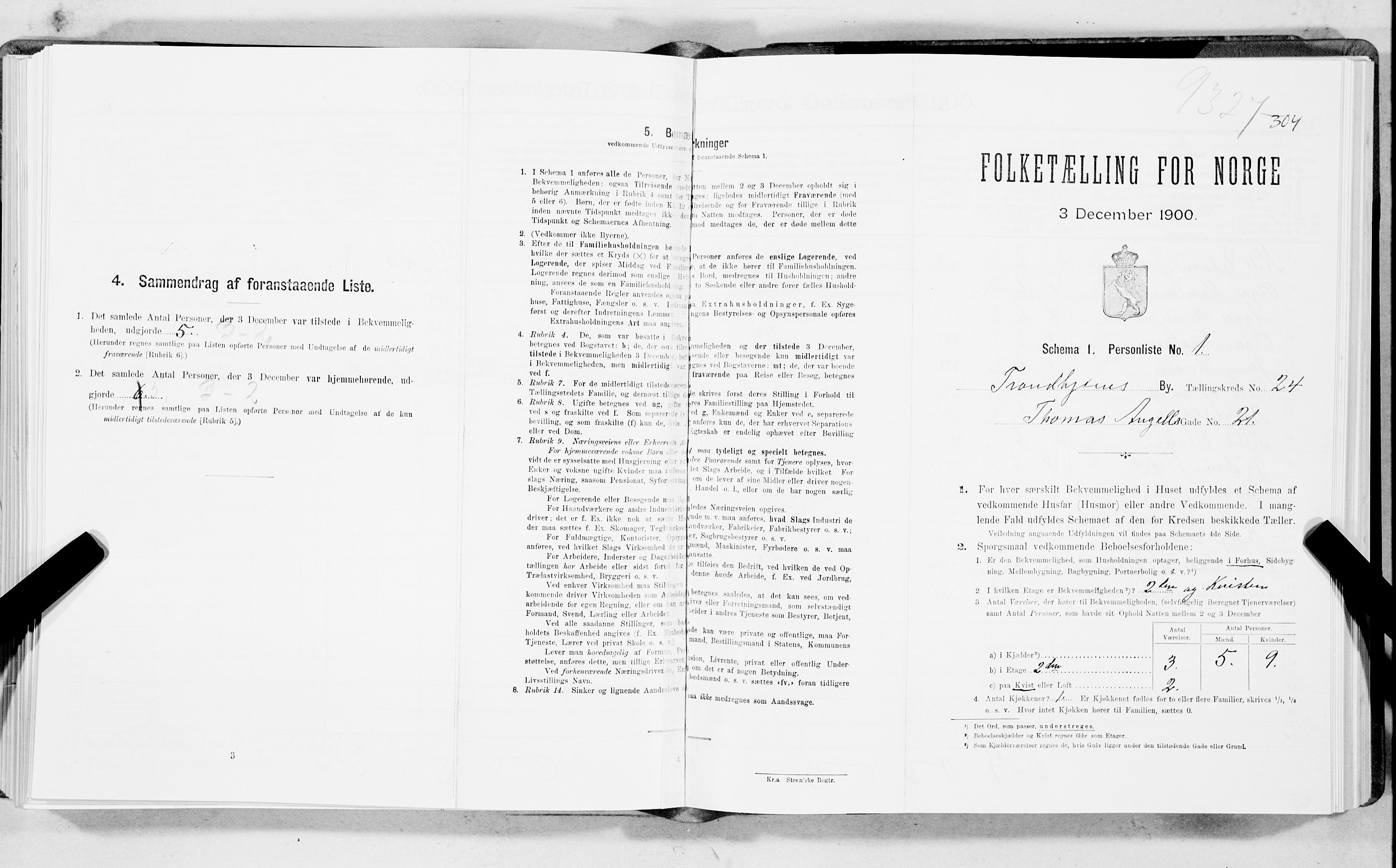 SAT, Folketelling 1900 for 1601 Trondheim kjøpstad, 1900, s. 3791