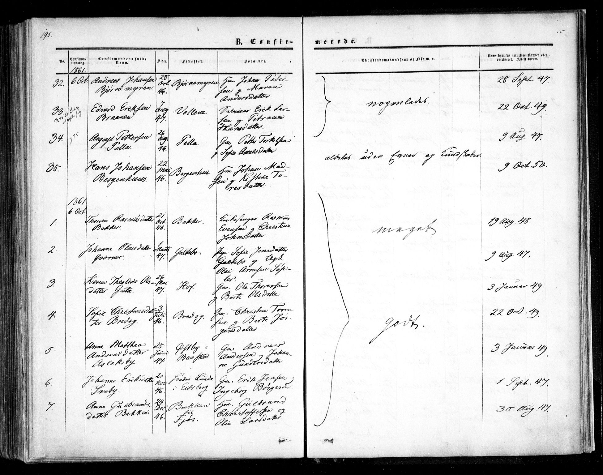 Trøgstad prestekontor Kirkebøker, AV/SAO-A-10925/F/Fa/L0008.a: Ministerialbok nr. I 8A, 1855-1864, s. 195