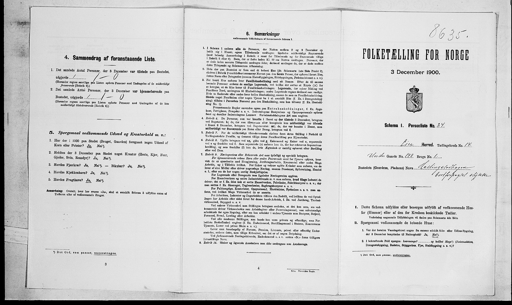 RA, Folketelling 1900 for 0626 Lier herred, 1900, s. 2314