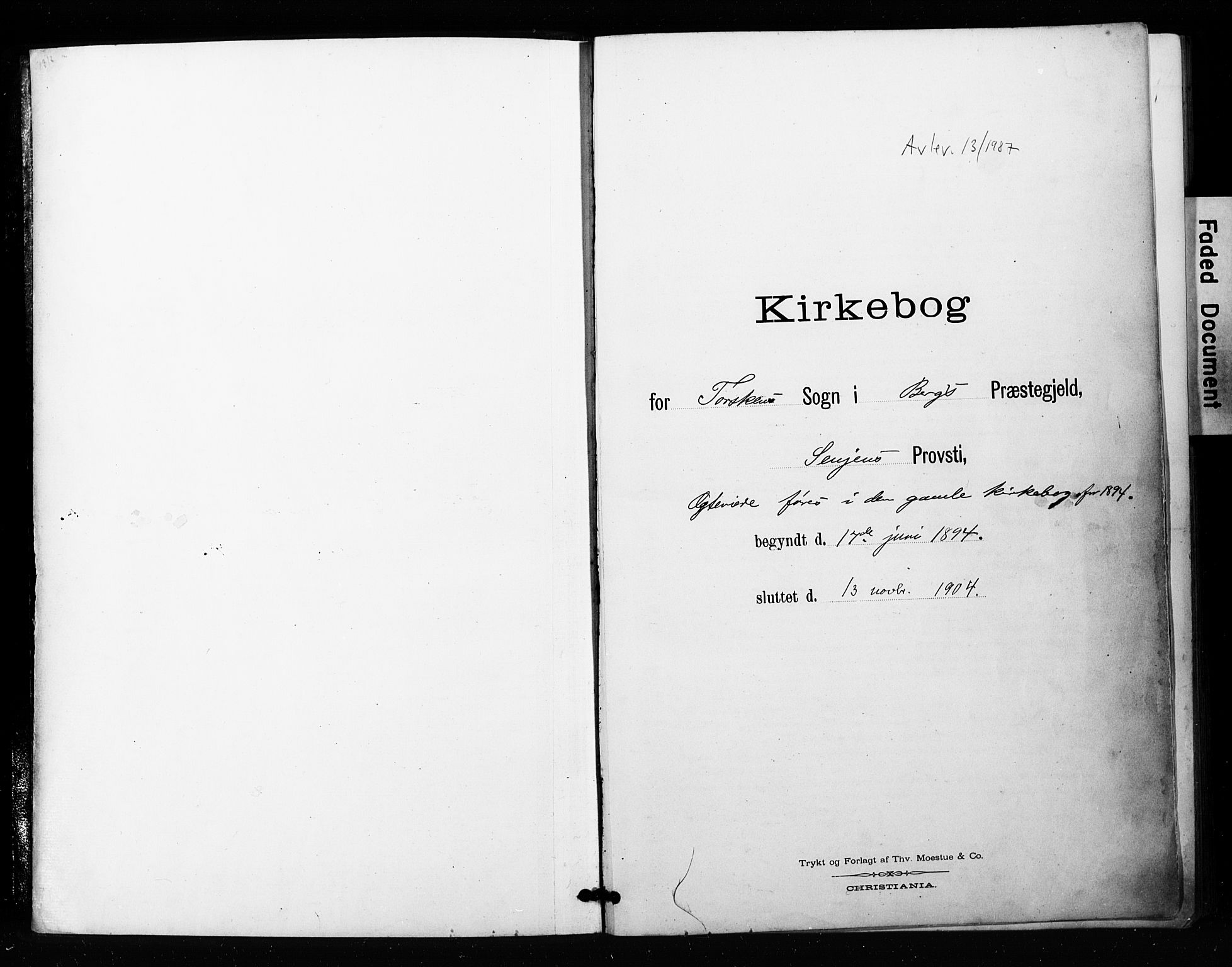 Berg sokneprestkontor, AV/SATØ-S-1318/G/Ga/Gaa/L0006kirke: Ministerialbok nr. 6, 1894-1904