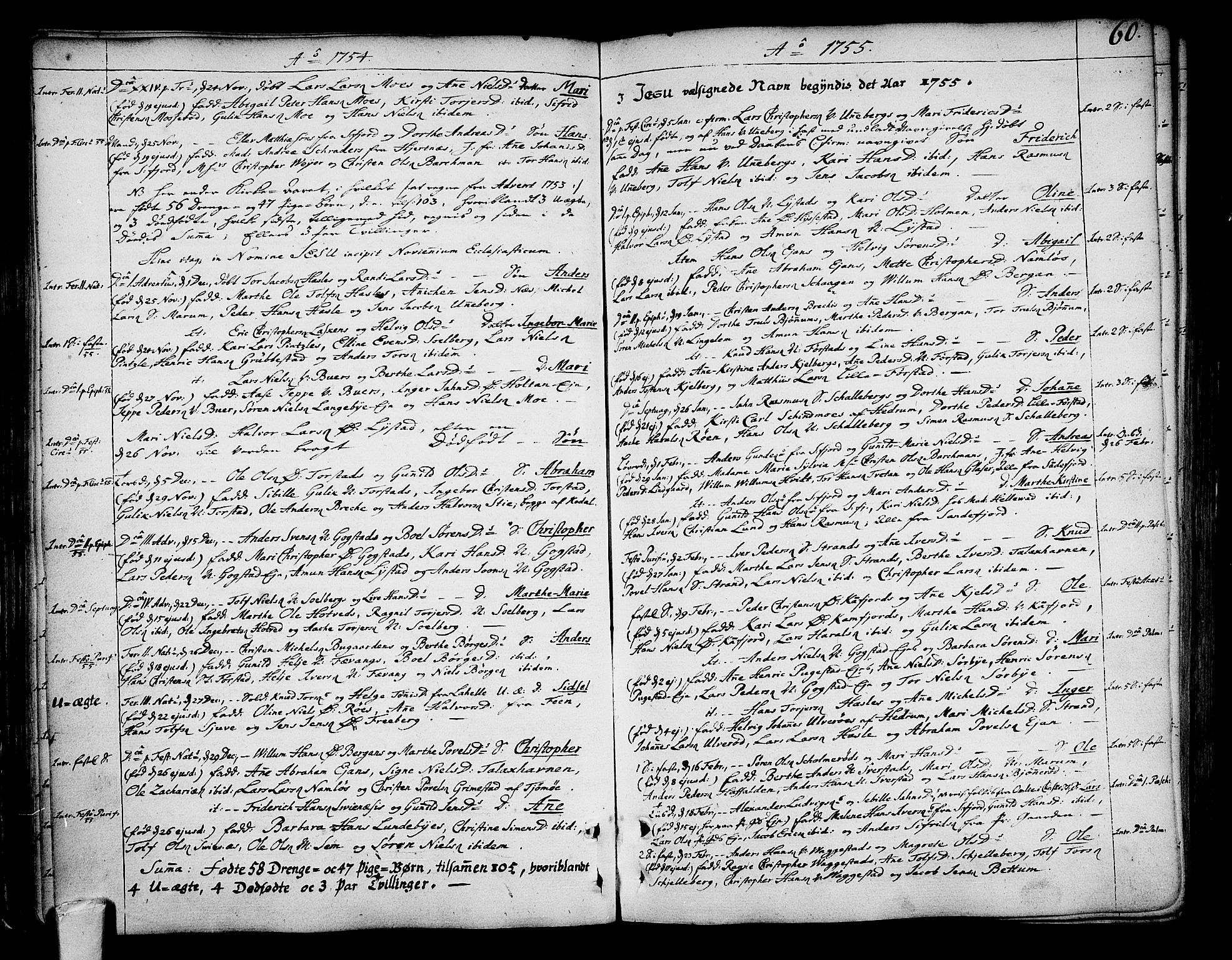 Sandar kirkebøker, AV/SAKO-A-243/F/Fa/L0002: Ministerialbok nr. 2, 1733-1788, s. 60