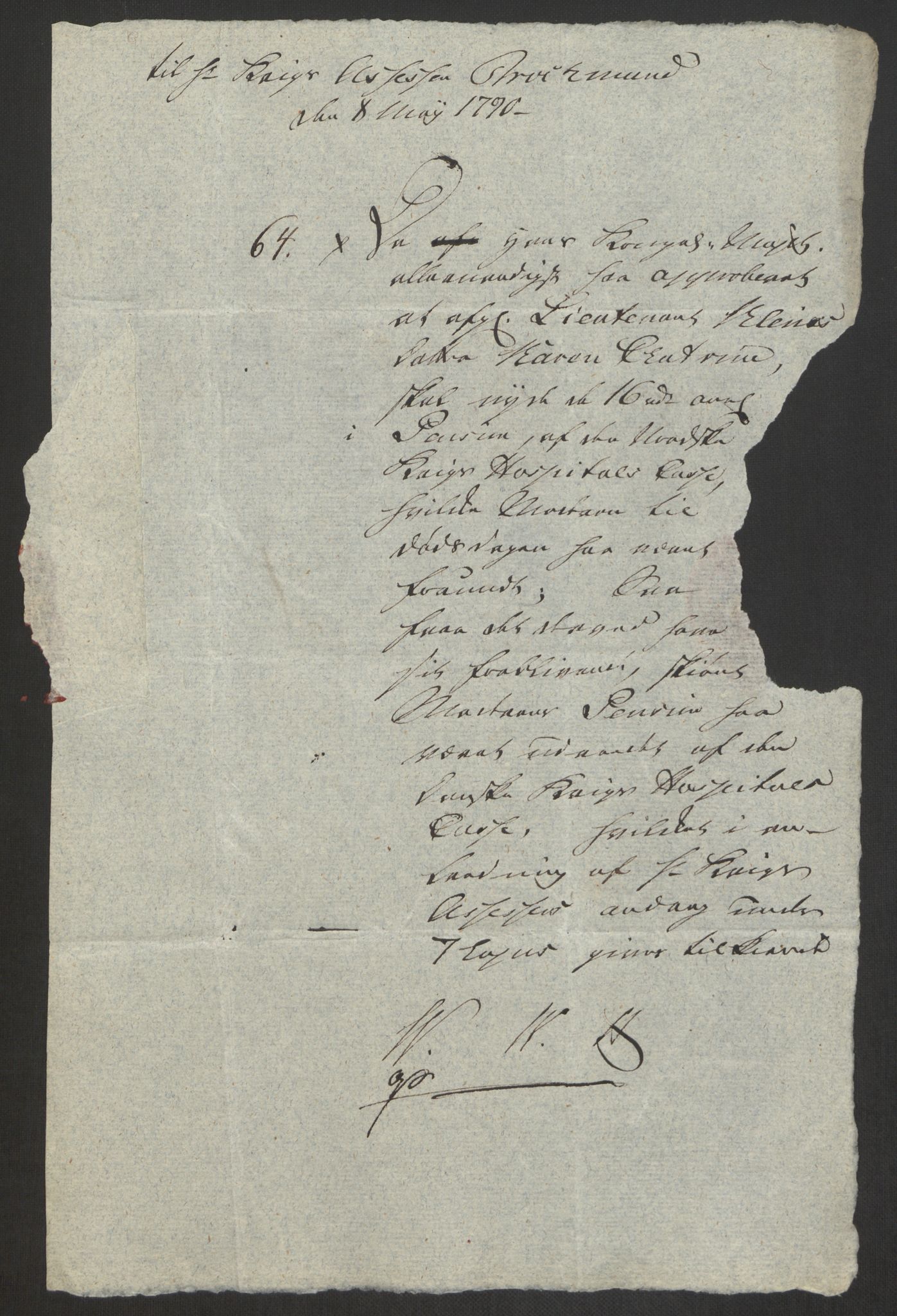 Forsvaret, Den norske kvesthuskasse/krigshospitalkasse, AV/RA-RAFA-1887/F/Fa/L0008: Konsepter, 1790-1793, s. 128