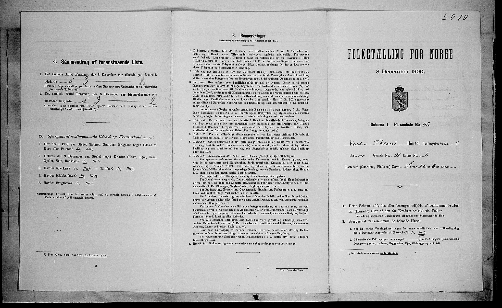 SAH, Folketelling 1900 for 0529 Vestre Toten herred, 1900, s. 1112