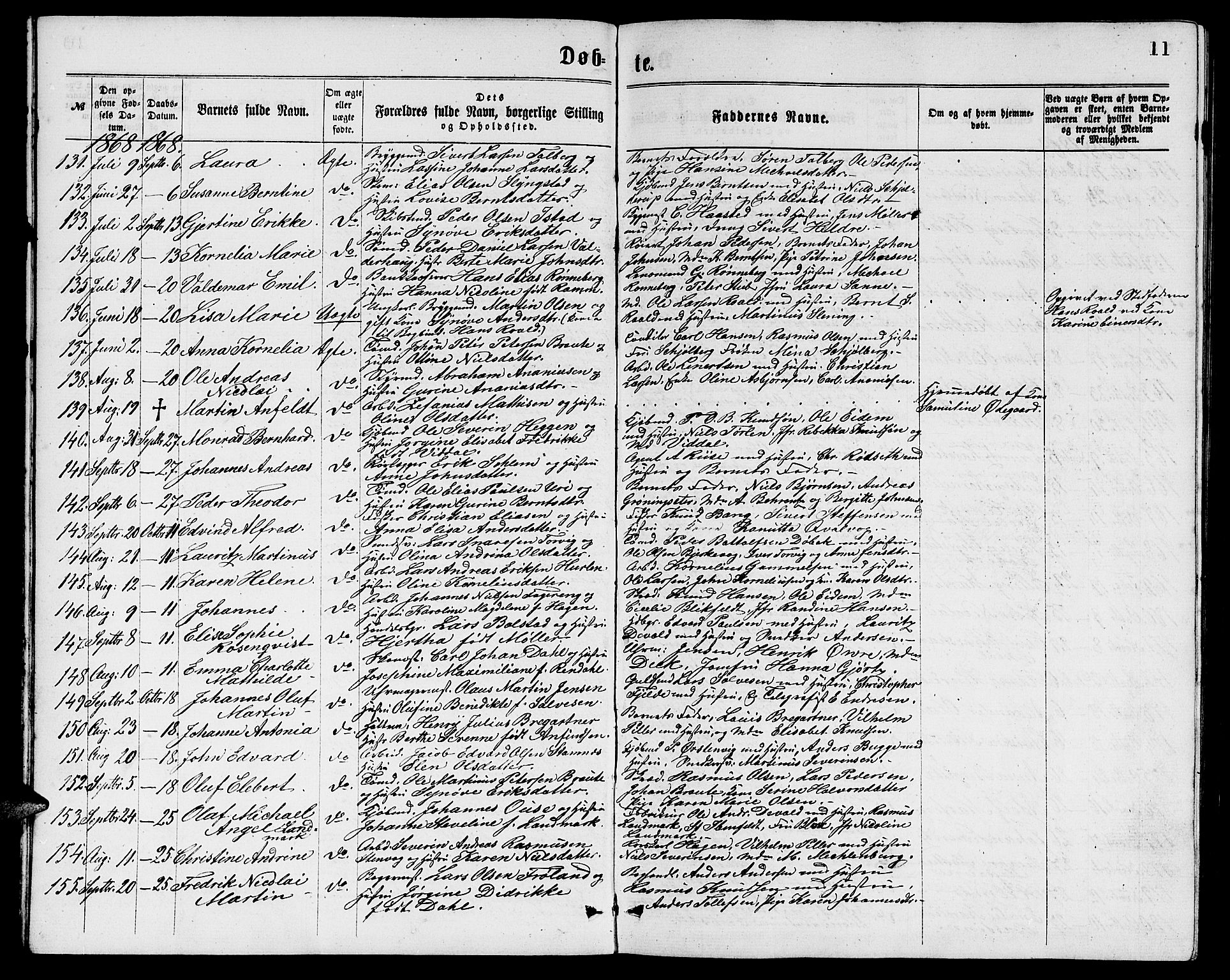 Ministerialprotokoller, klokkerbøker og fødselsregistre - Møre og Romsdal, AV/SAT-A-1454/529/L0465: Klokkerbok nr. 529C02, 1868-1877, s. 11