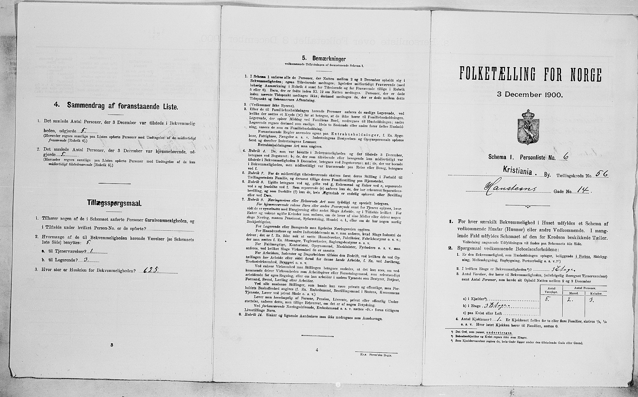 SAO, Folketelling 1900 for 0301 Kristiania kjøpstad, 1900, s. 32932