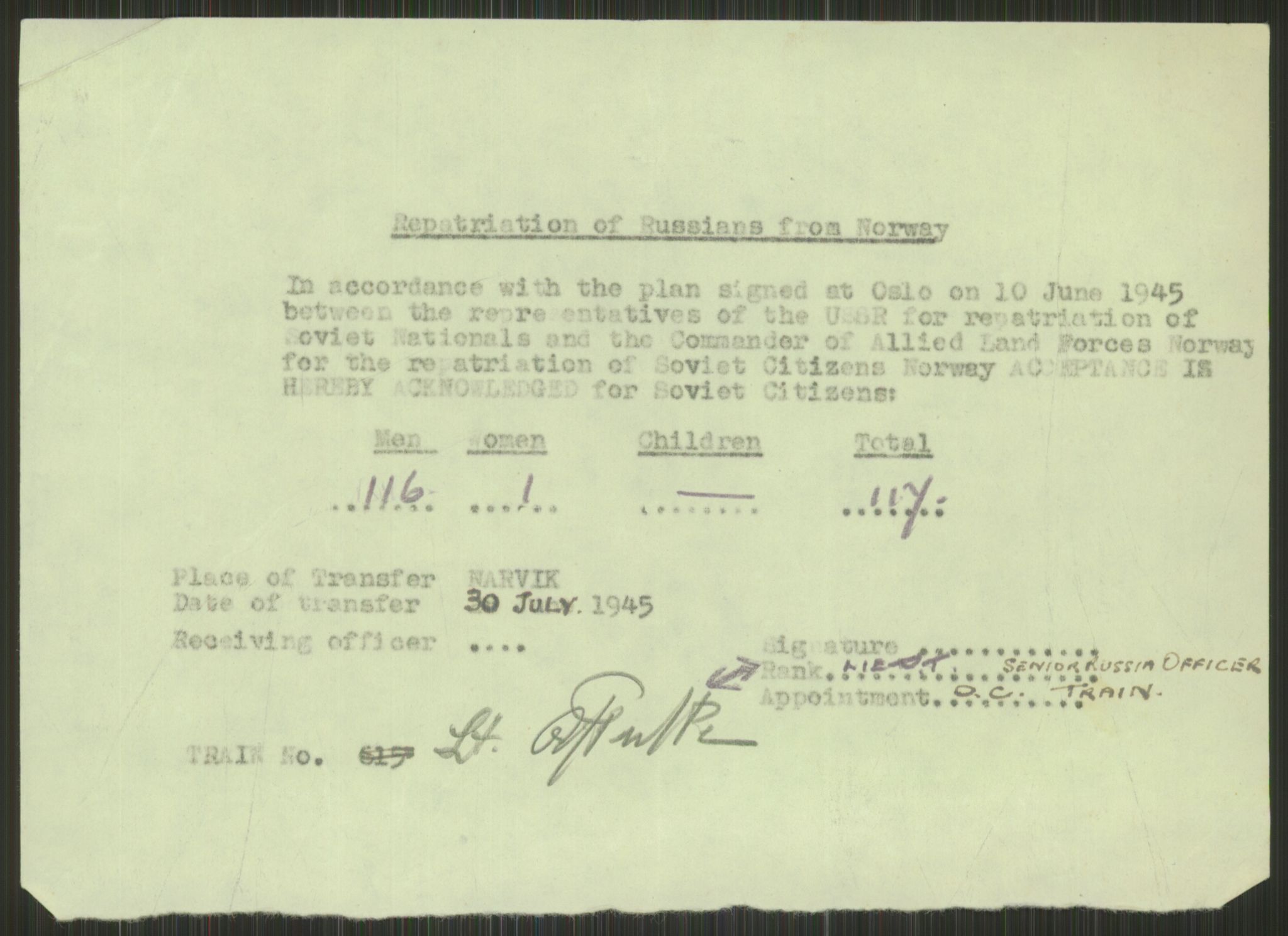 Flyktnings- og fangedirektoratet, Repatrieringskontoret, AV/RA-S-1681/D/Db/L0015: Displaced Persons (DPs) og sivile tyskere, 1945-1948, s. 13