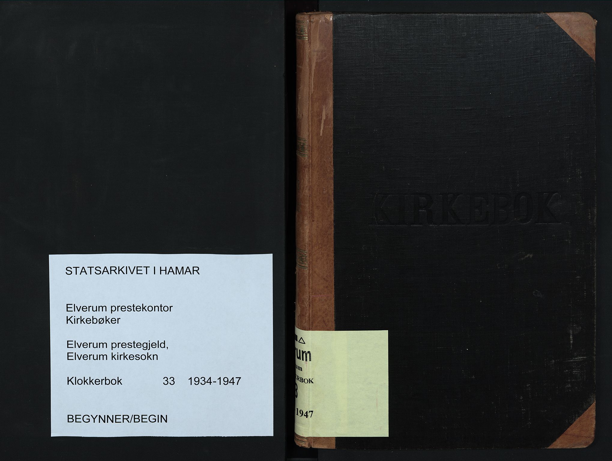 Elverum prestekontor, SAH/PREST-044/H/Ha/Hab/L0033: Klokkerbok nr. 33, 1934-1947