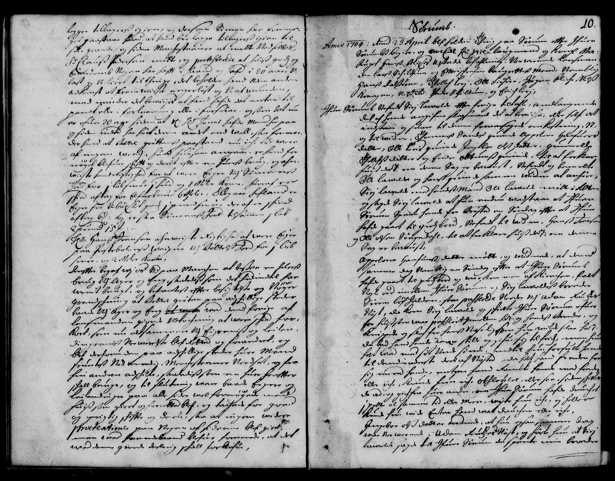 Indre Sogn tingrett, AV/SAB-A-3301/1/F/Fa/L0025: Tingbok 25, 1704-1707, s. 9b-10a
