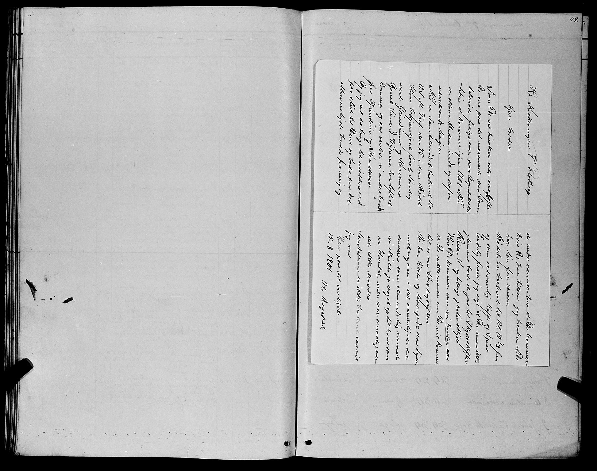 Hægebostad sokneprestkontor, AV/SAK-1111-0024/F/Fb/Fba/L0003: Klokkerbok nr. B 3, 1883-1896, s. 49